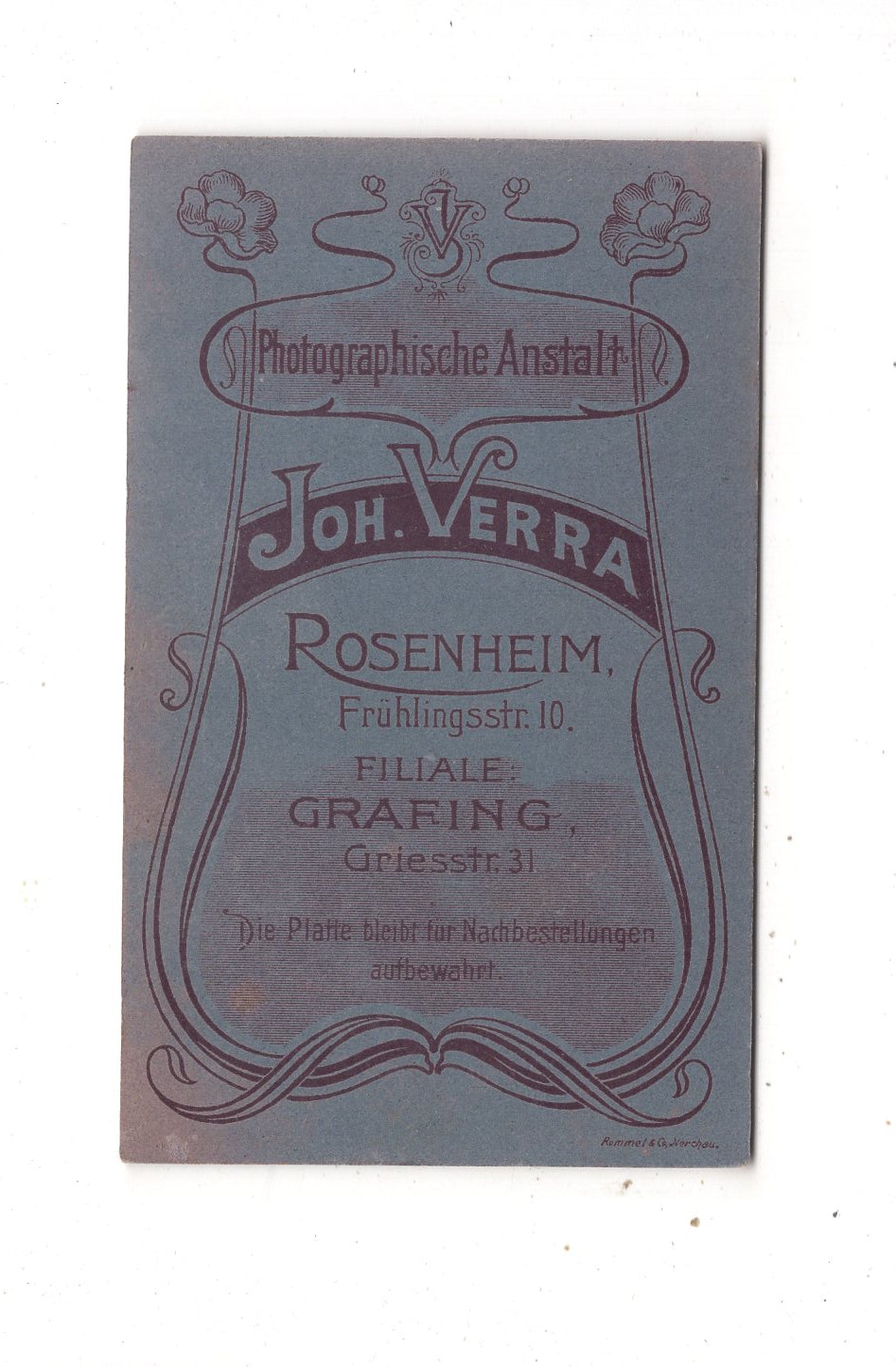 Fotografie Damenportrait - Rosenheim & Grafing um 1900