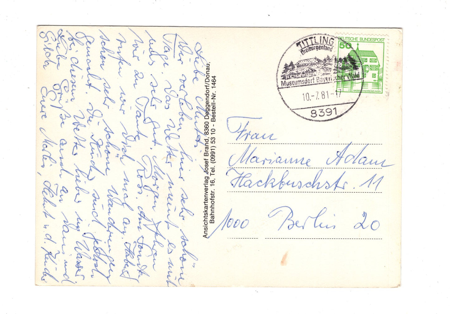 Ansichtskarte Dreiburgensee bei Tittling / Bayerischer Wald / H1-60