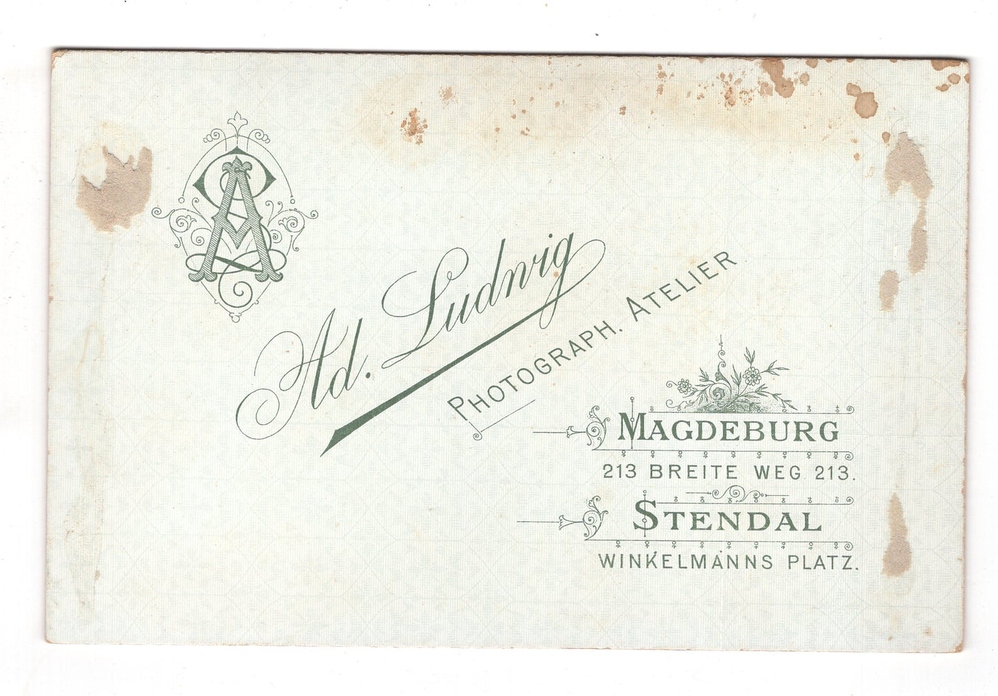 Fotografie Feiner Herr / Albert Schlüter - Magdeburg / Stendal um 1890 / CAB W-33