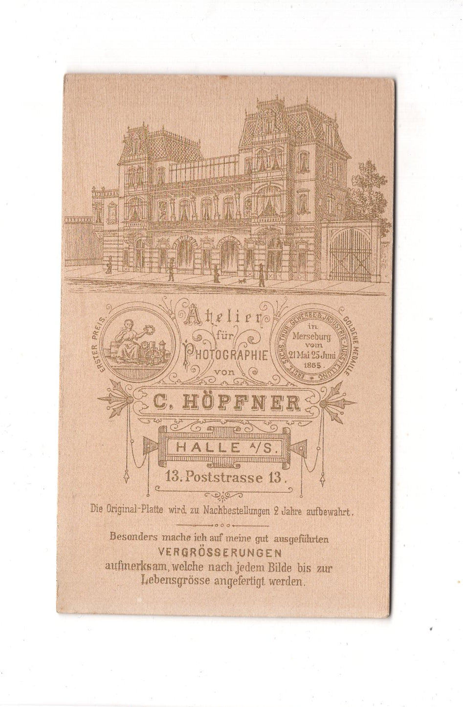 Fotografie Damenportrait - Halle an der Saale 1880er / CDV C1-09