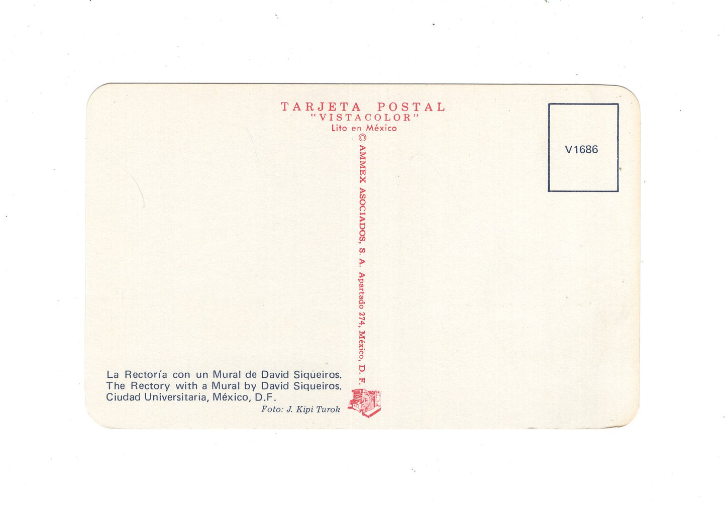 Ansichtskarte Mexico City / La Rectoria con un Mural de Davis Siqueiros / Mexiko