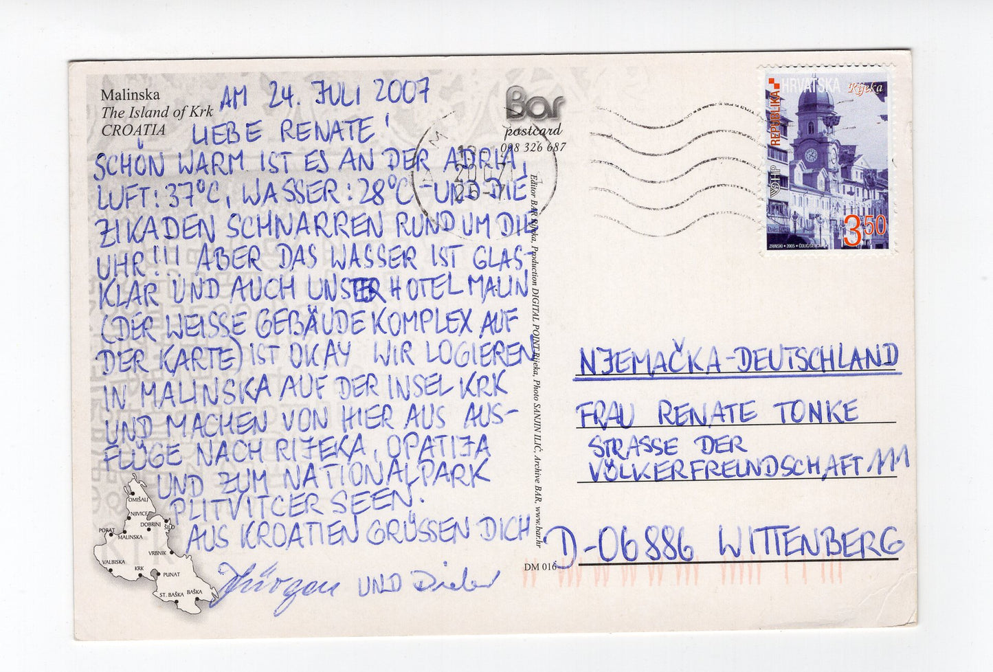 Ansichtskarte Malinska / Insel Krk / Kroatien