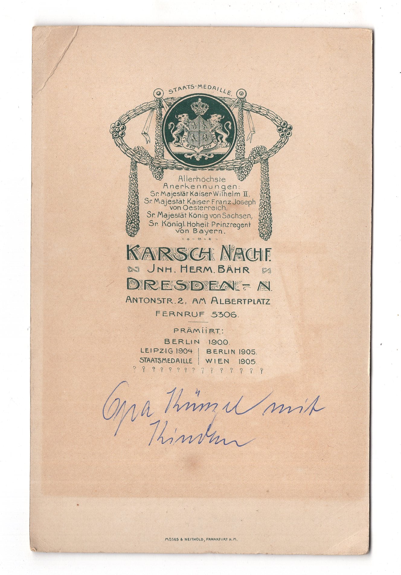 Fotografie Feiner Herr mit kleinen Kindern - Dresden 1900er