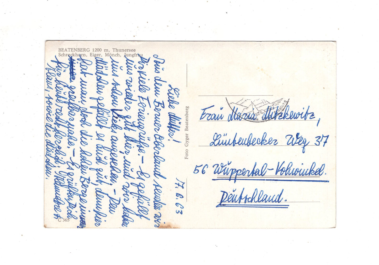 Ansichtskarte Beatenberg / Thunersee / Schweiz