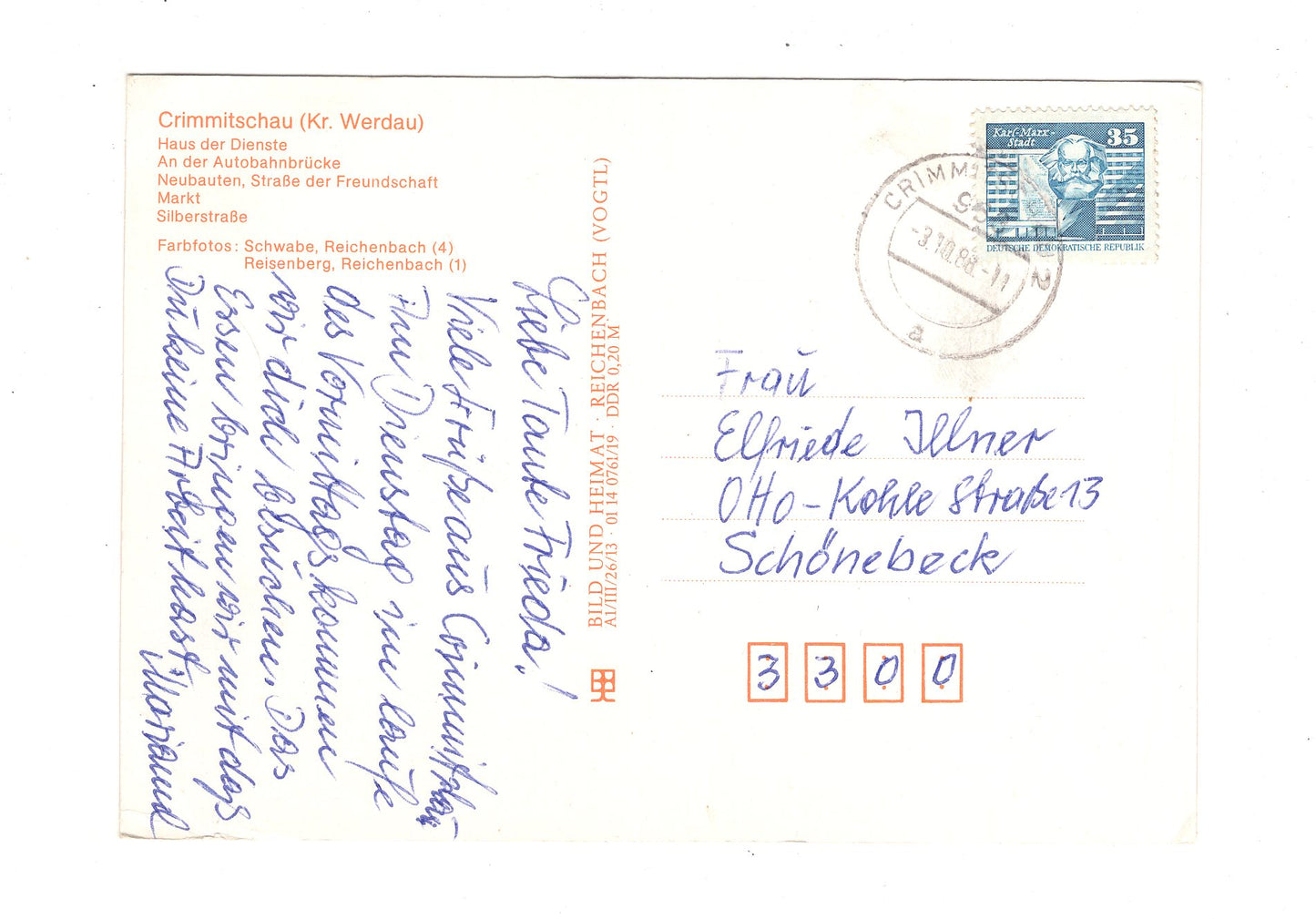 Ansichtskarte Crimmitschau / Kreis Werdau