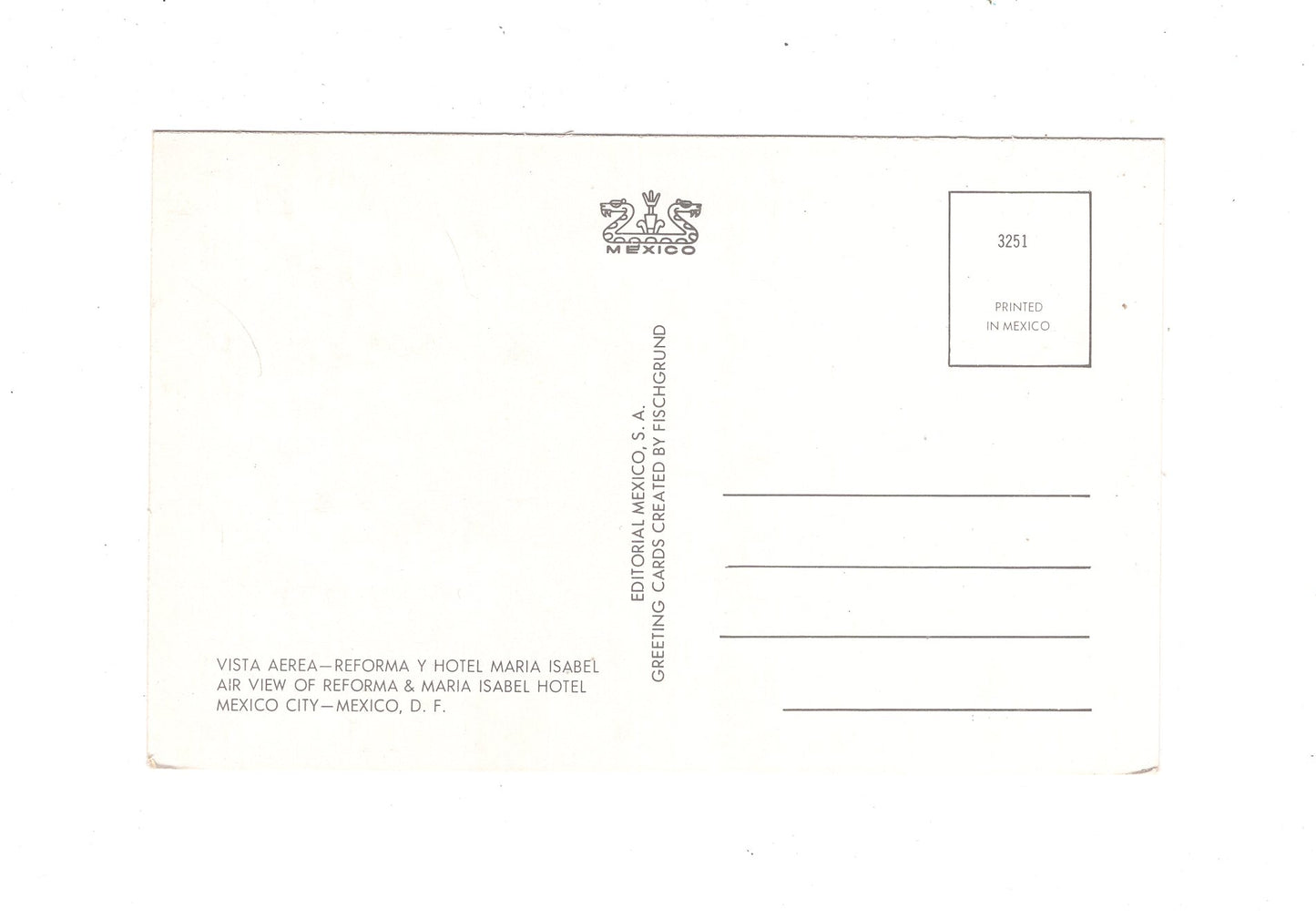 Ansichtskarte Mexico City / Reforma y Hotel Maria Isabel / Mexiko