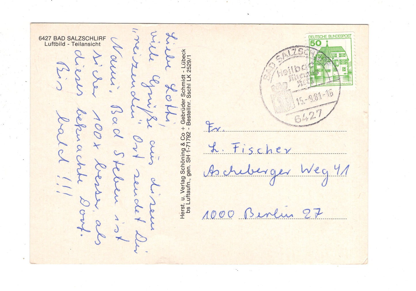 Ansichtskarte Bad Salzschlirf / Luftbild +++ / J1-55