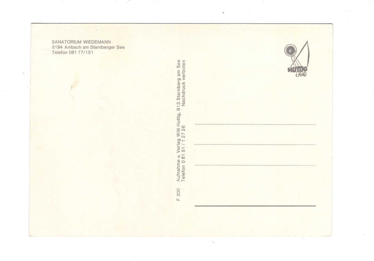 Ansichtskarte Sanatorium Wiedemann / Ambach am Starnberger See / H1-60