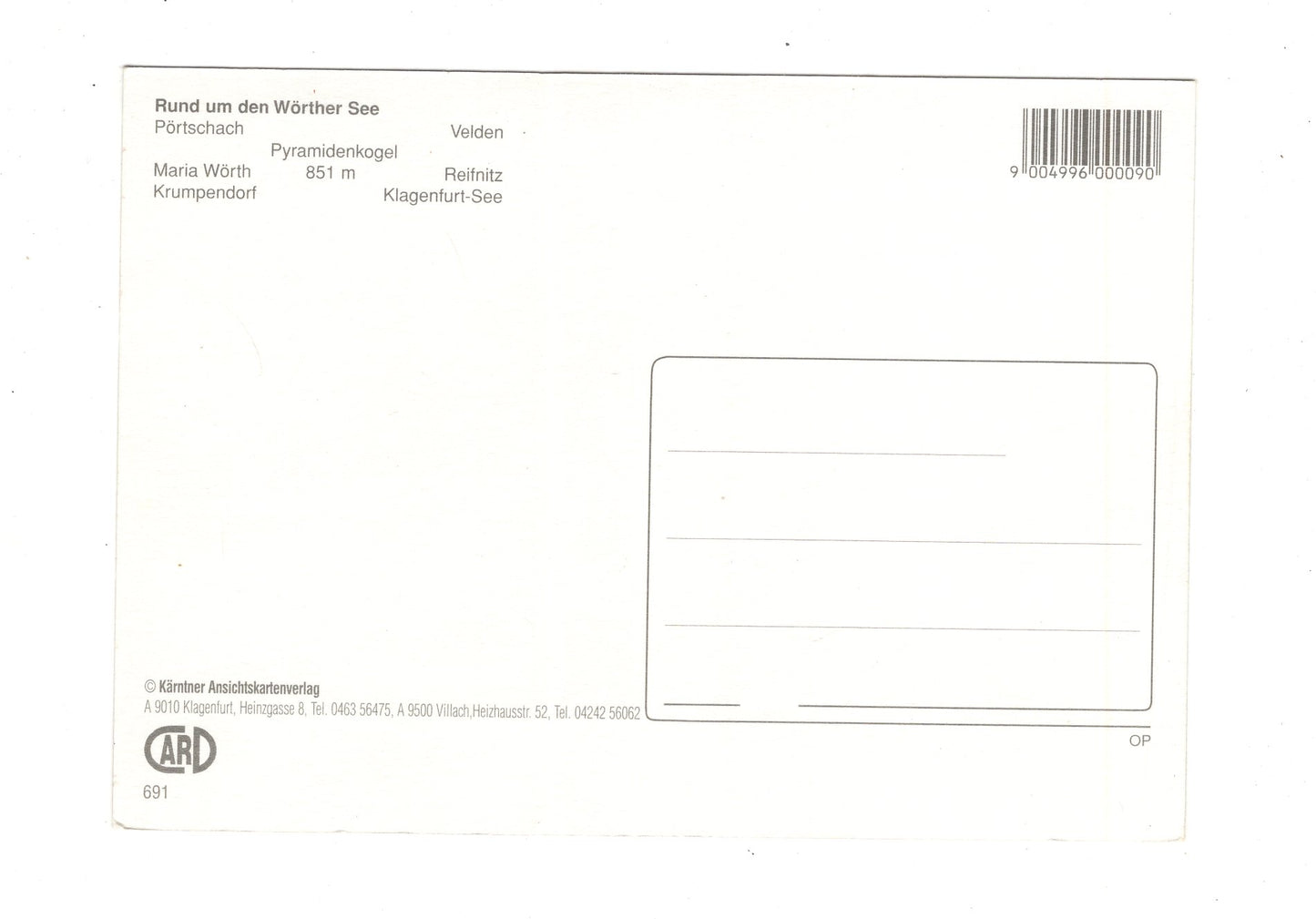 Ansichtskarte Wörthersee / Pyramidenkogel / Kärnten / Österreich