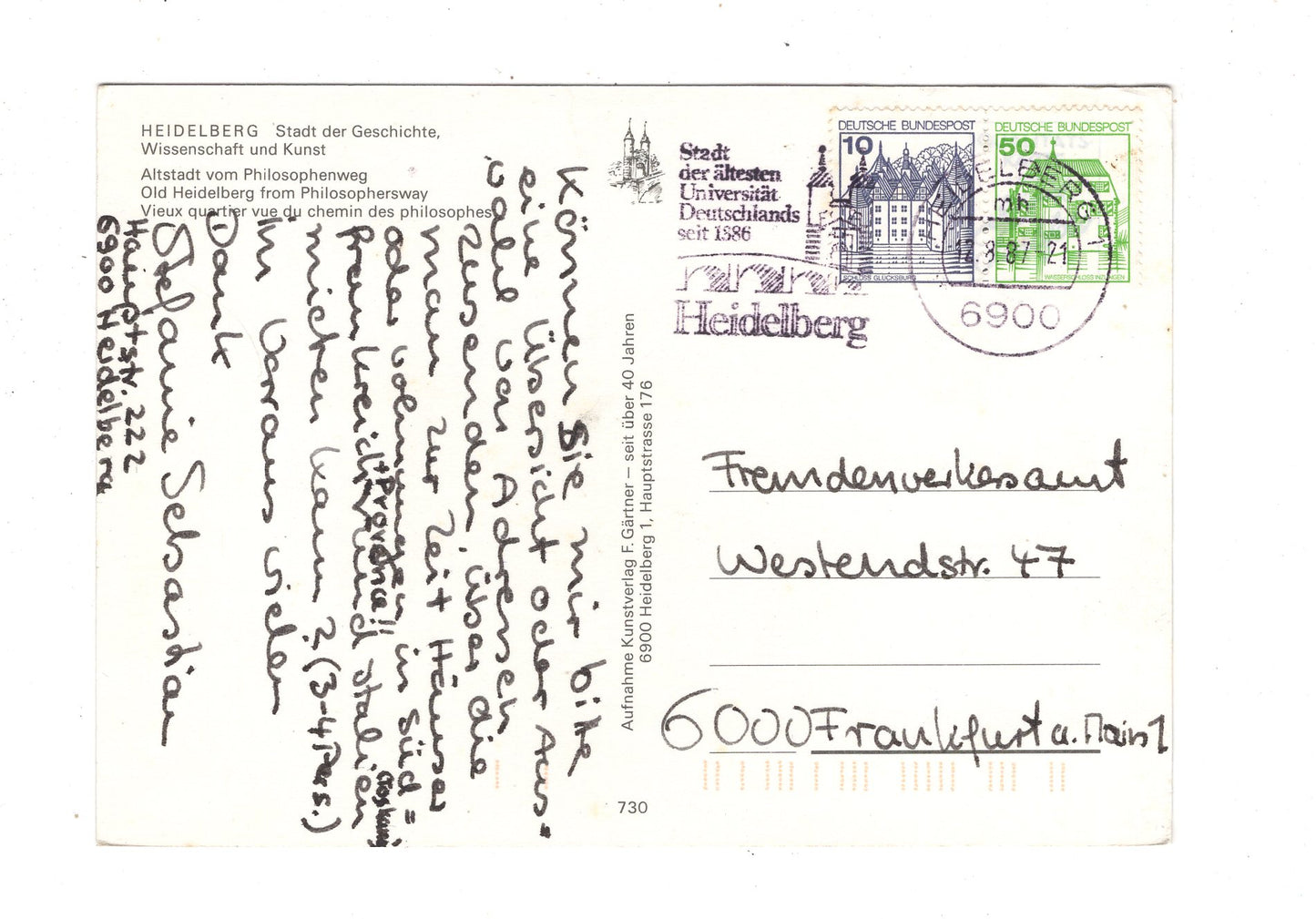 Ansichtskarte Heidelberg / Altstadt vom Philosophenweg / M1-52