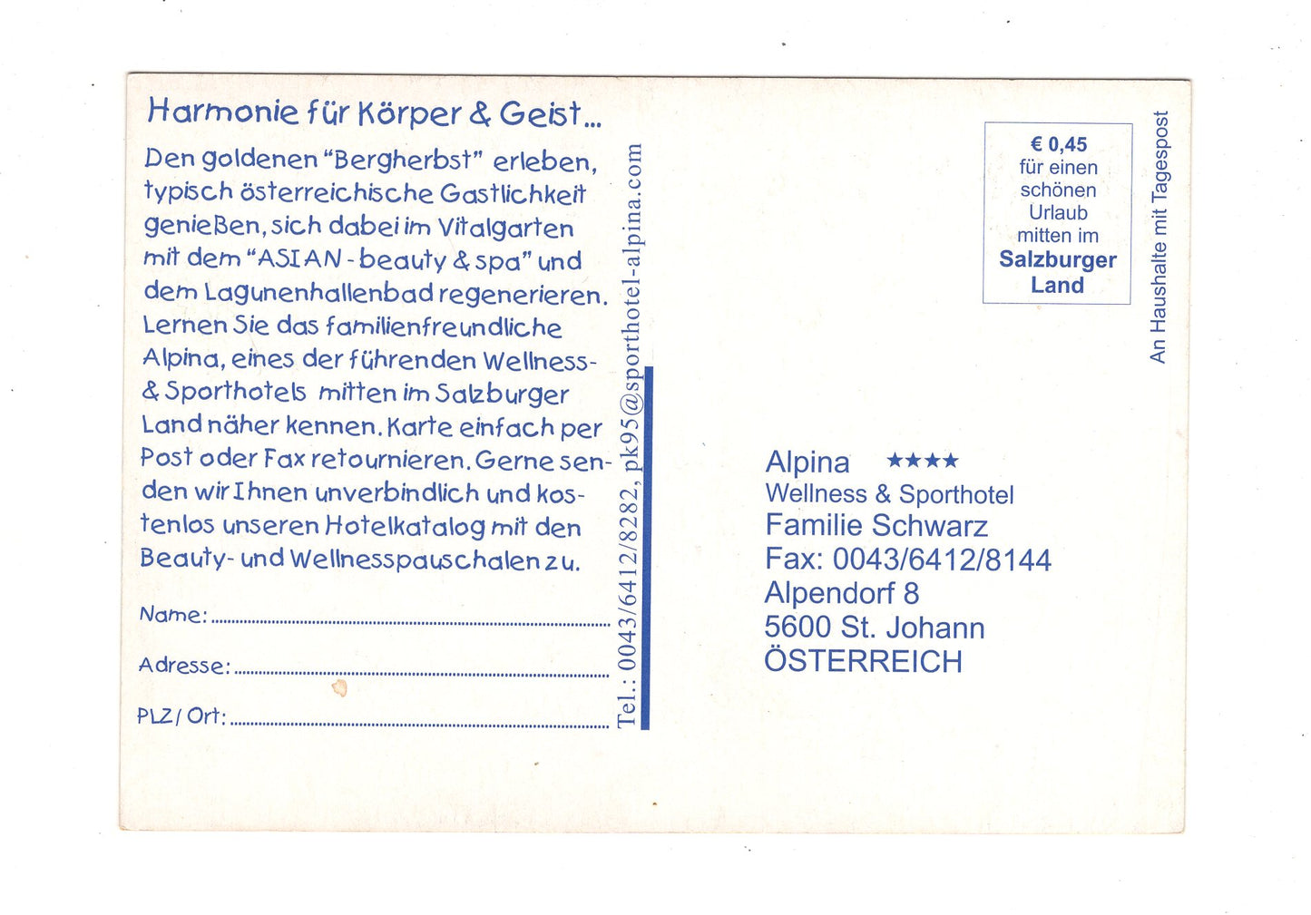 Ansichtskarte Wellness & Sporthotel Alpina / St. Johann / Salzburger Land / Österreich