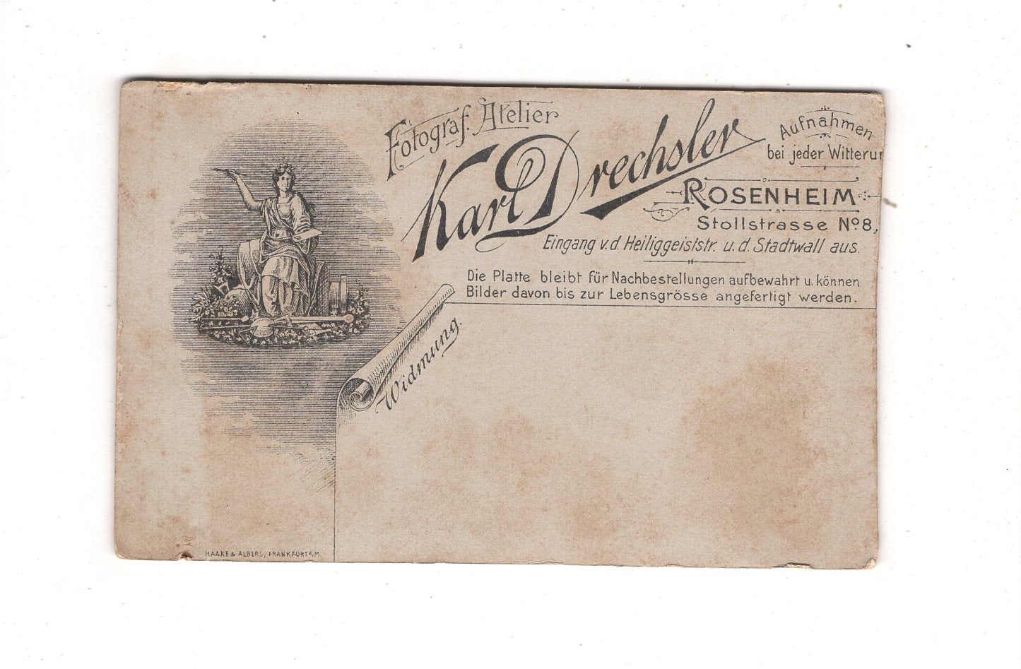 Fotografie Feine Dame - Rosenheim um 1900 / CDV L1-30