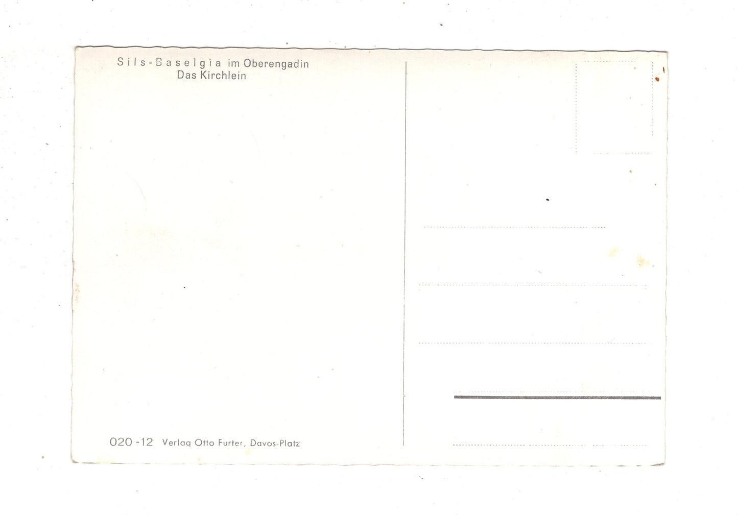 Ansichtskarte Sils-Baselgia / Kirchlein / Oberengadin / Schweiz