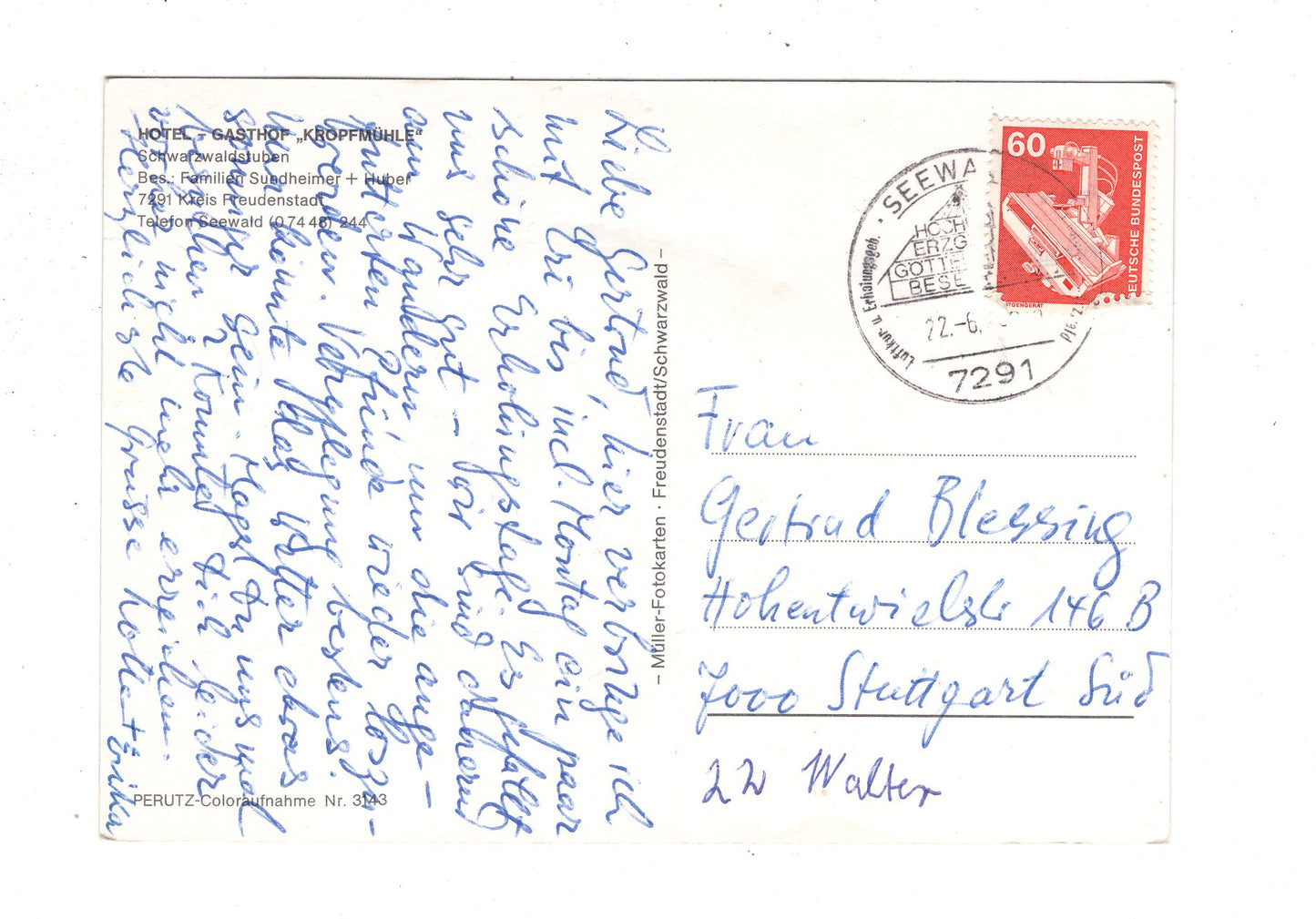 Ansichtskarte Hotel Gasthof Kropfmühle / Kreis Freudenstadt / K1-47