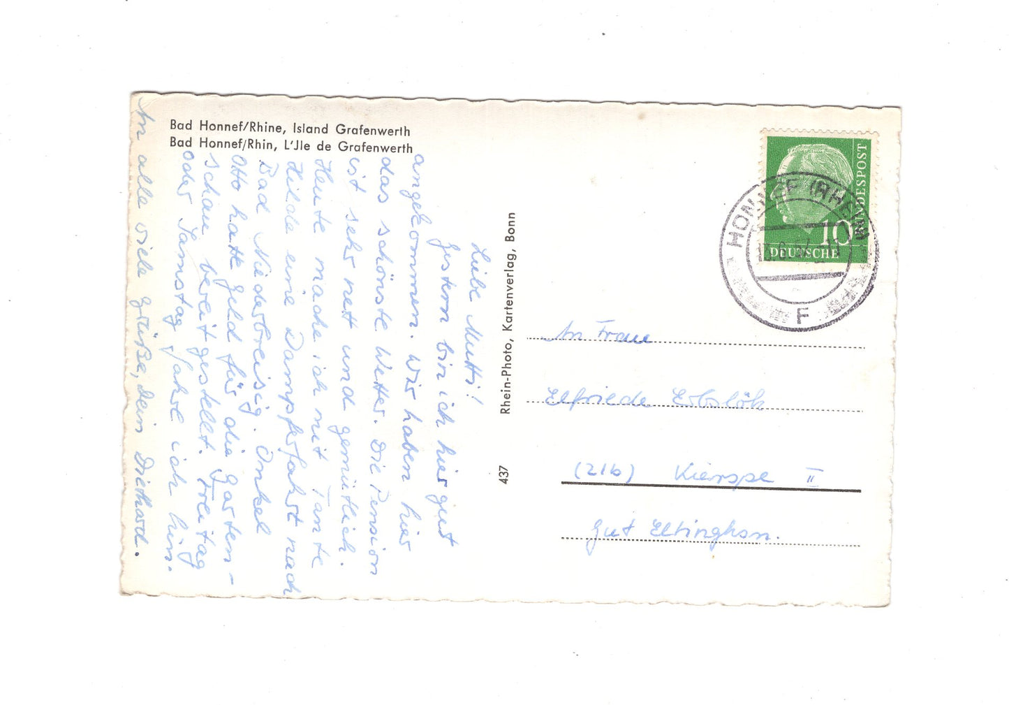 Ansichtskarte Bad Honnef / Rhein / Insel Grafenwerth