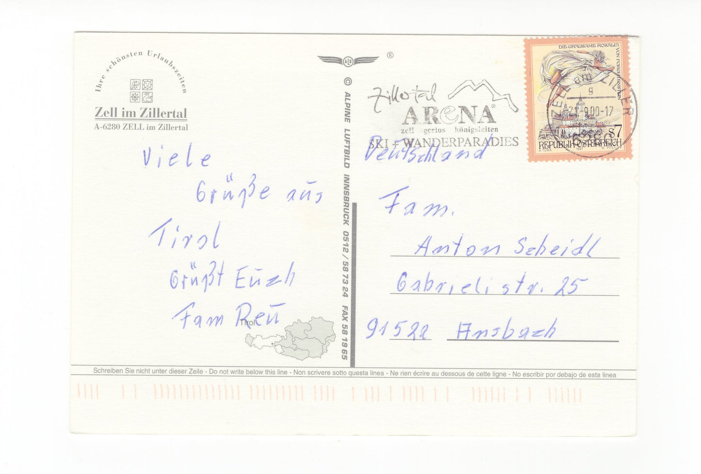 Ansichtskarte Zell im Zillertal / Tirol / Österreich