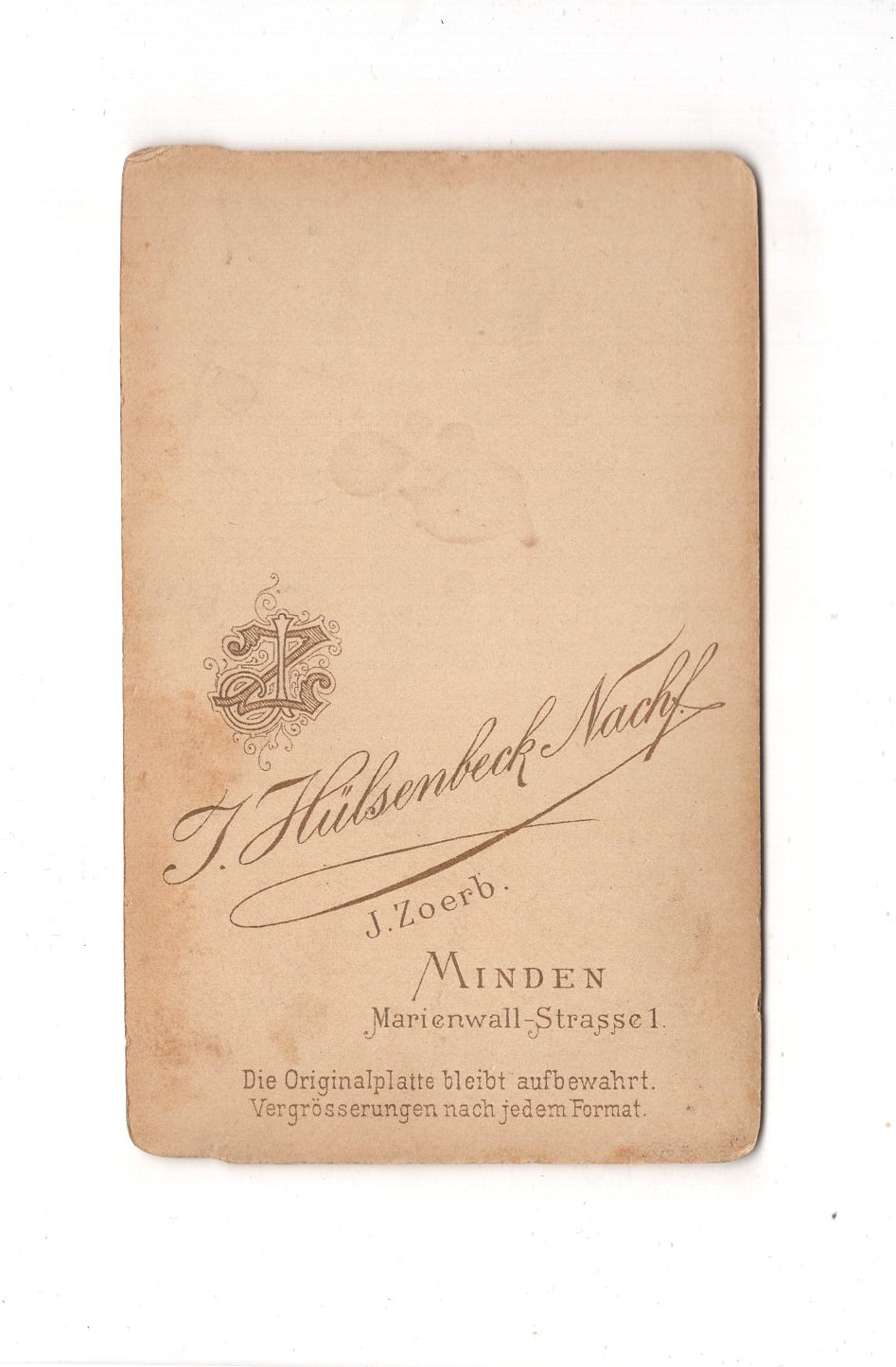 Fotografie Damenportrait - Minden 1880er / CDV C1-10