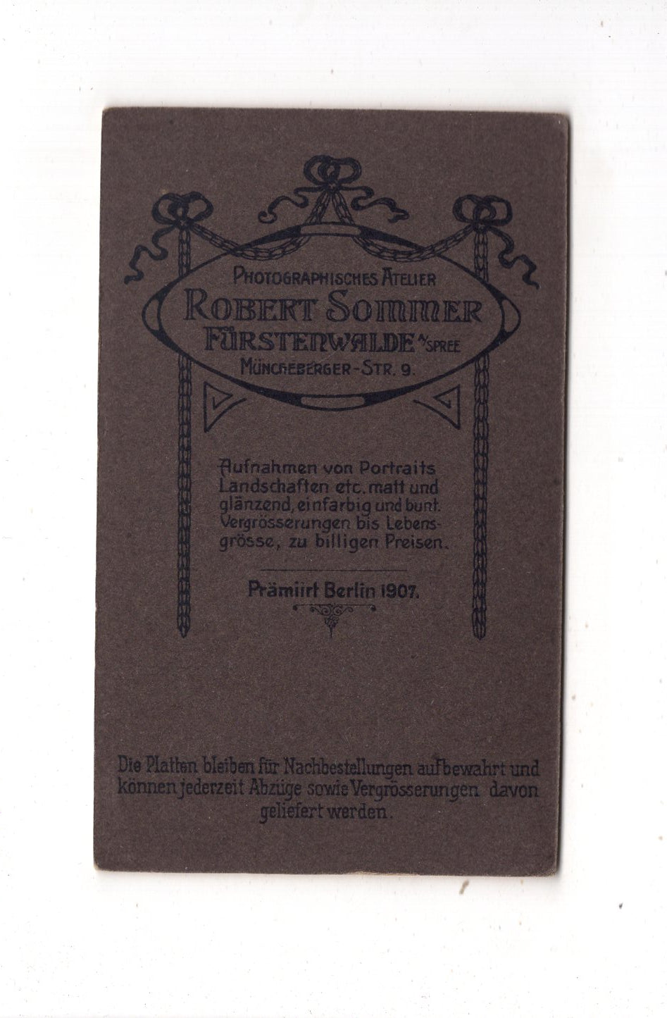 Fotografie Feine Dame - Fürstenwalde um 1910 / CDV E1-11