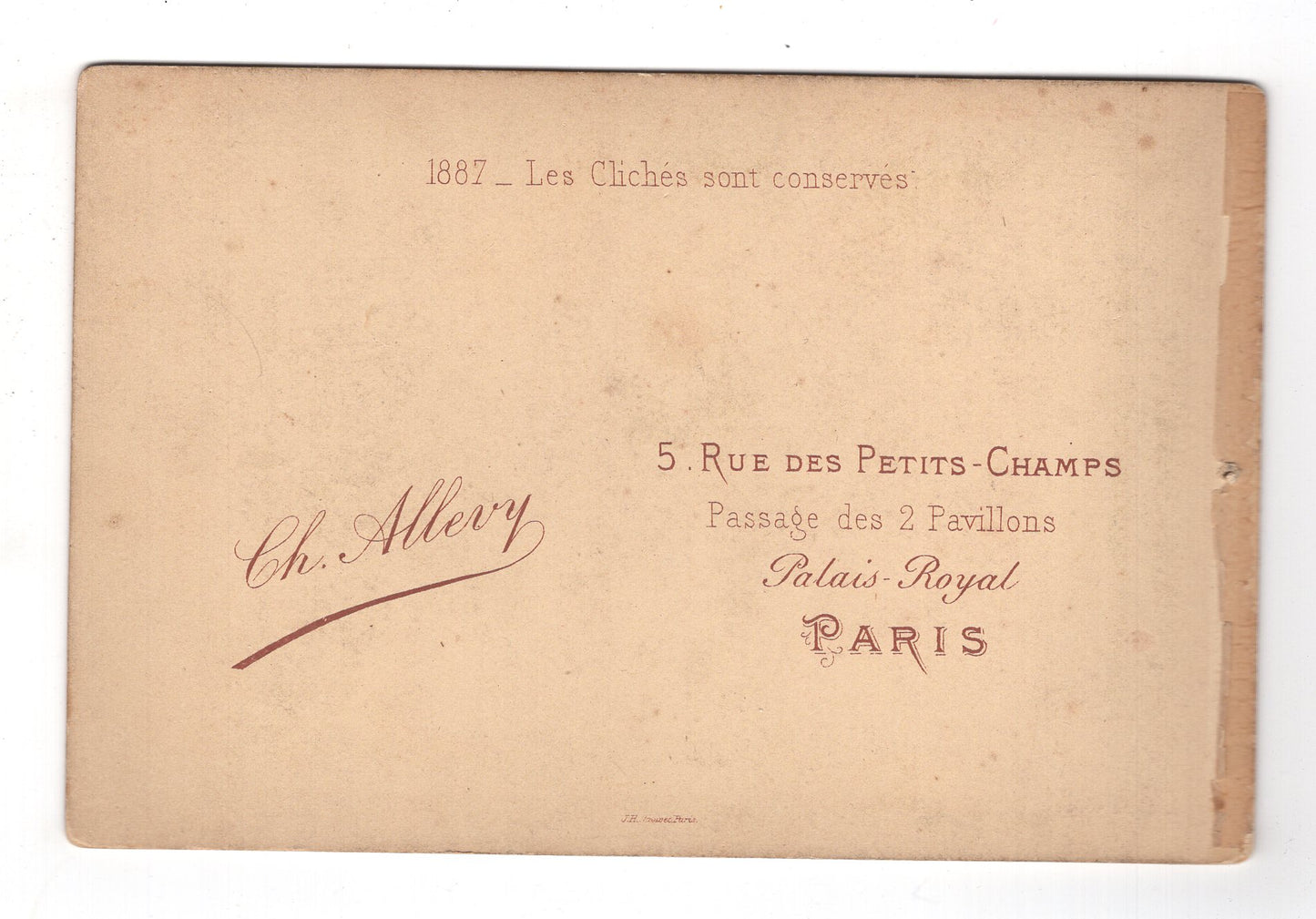 Fotografie Feiner Herr - Paris 1887 / CAB W-34