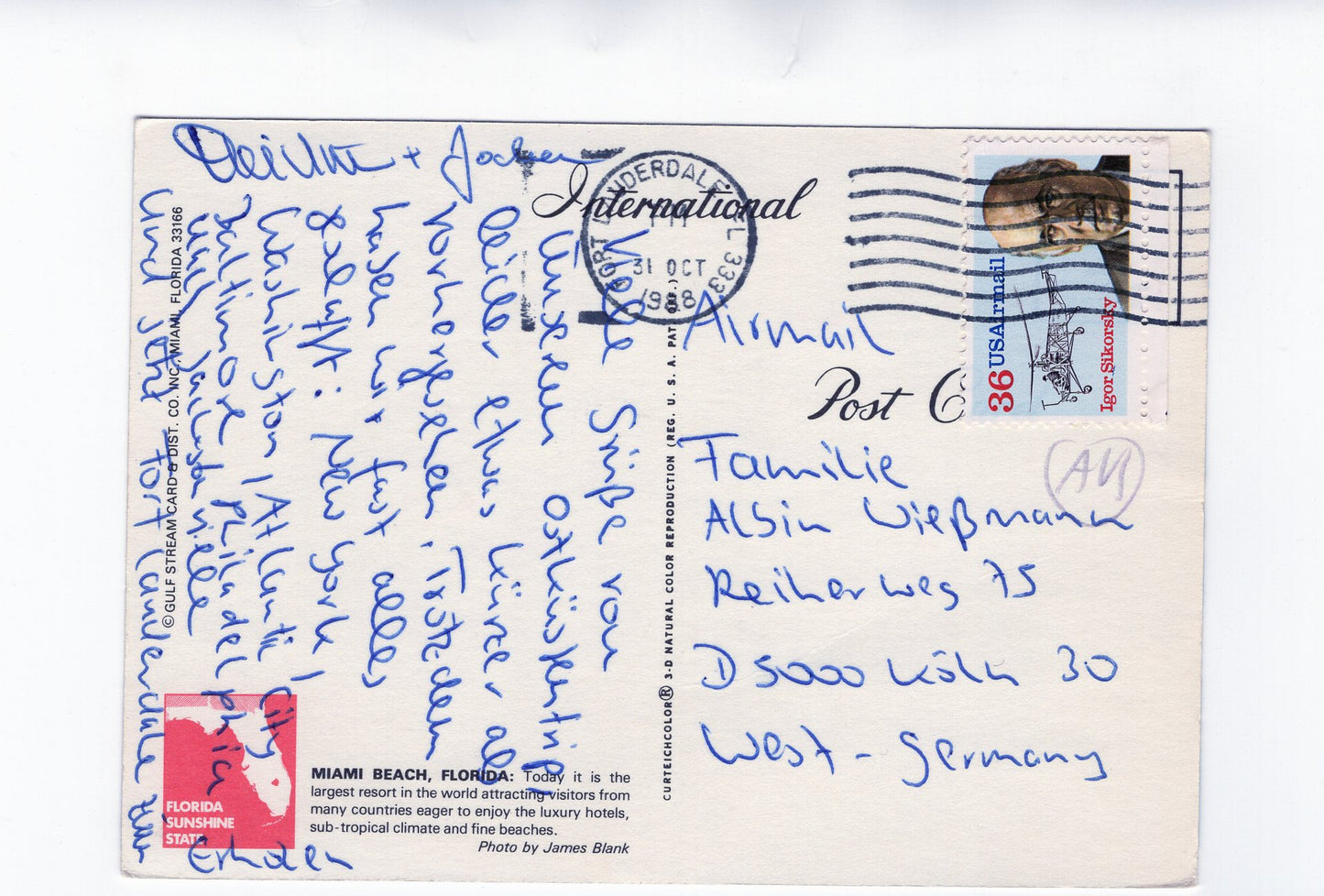 Ansichtskarte Miami Beach / Florida / USA