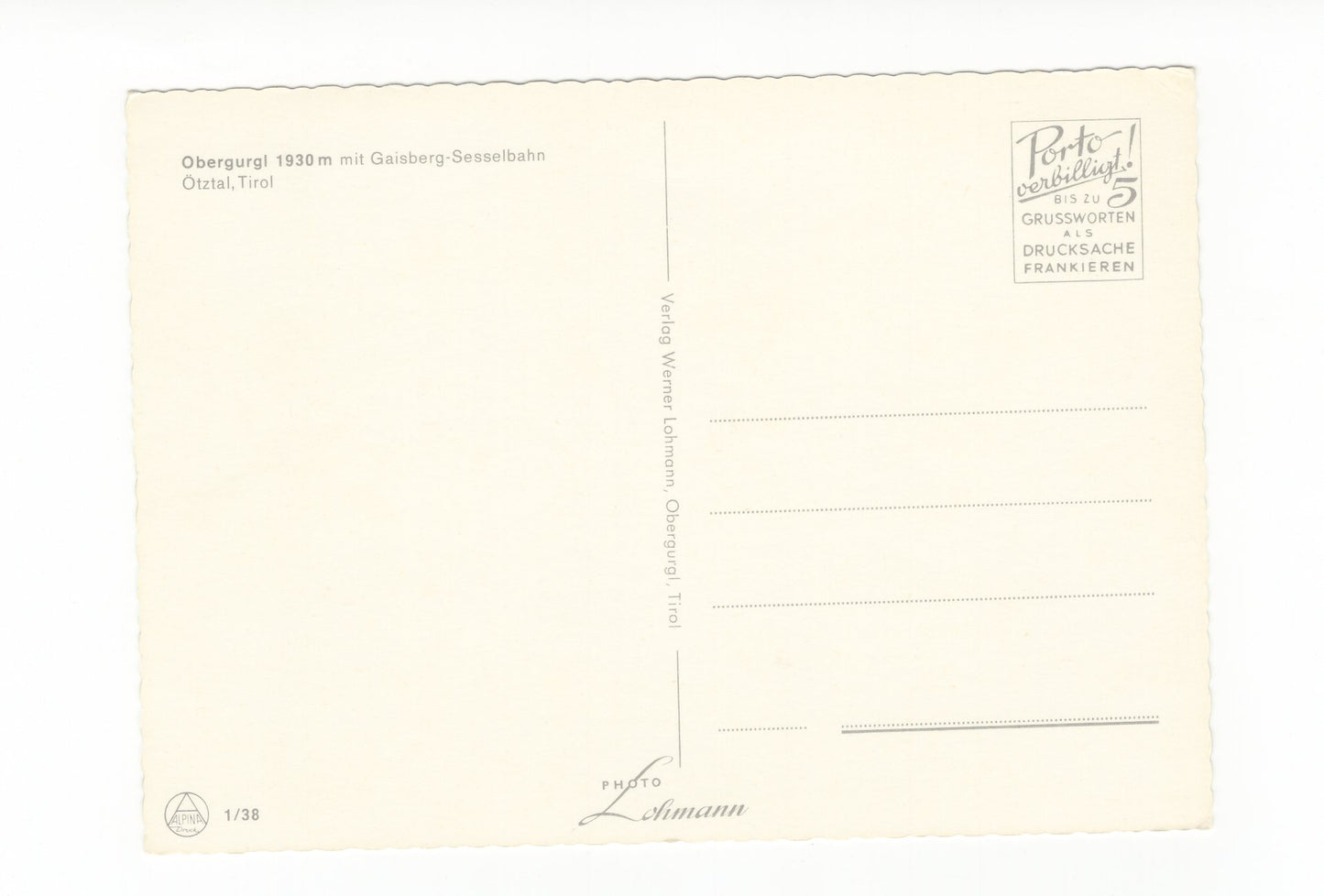Ansichtskarte Obergurgl / Ötztal / Tirol / Österreich