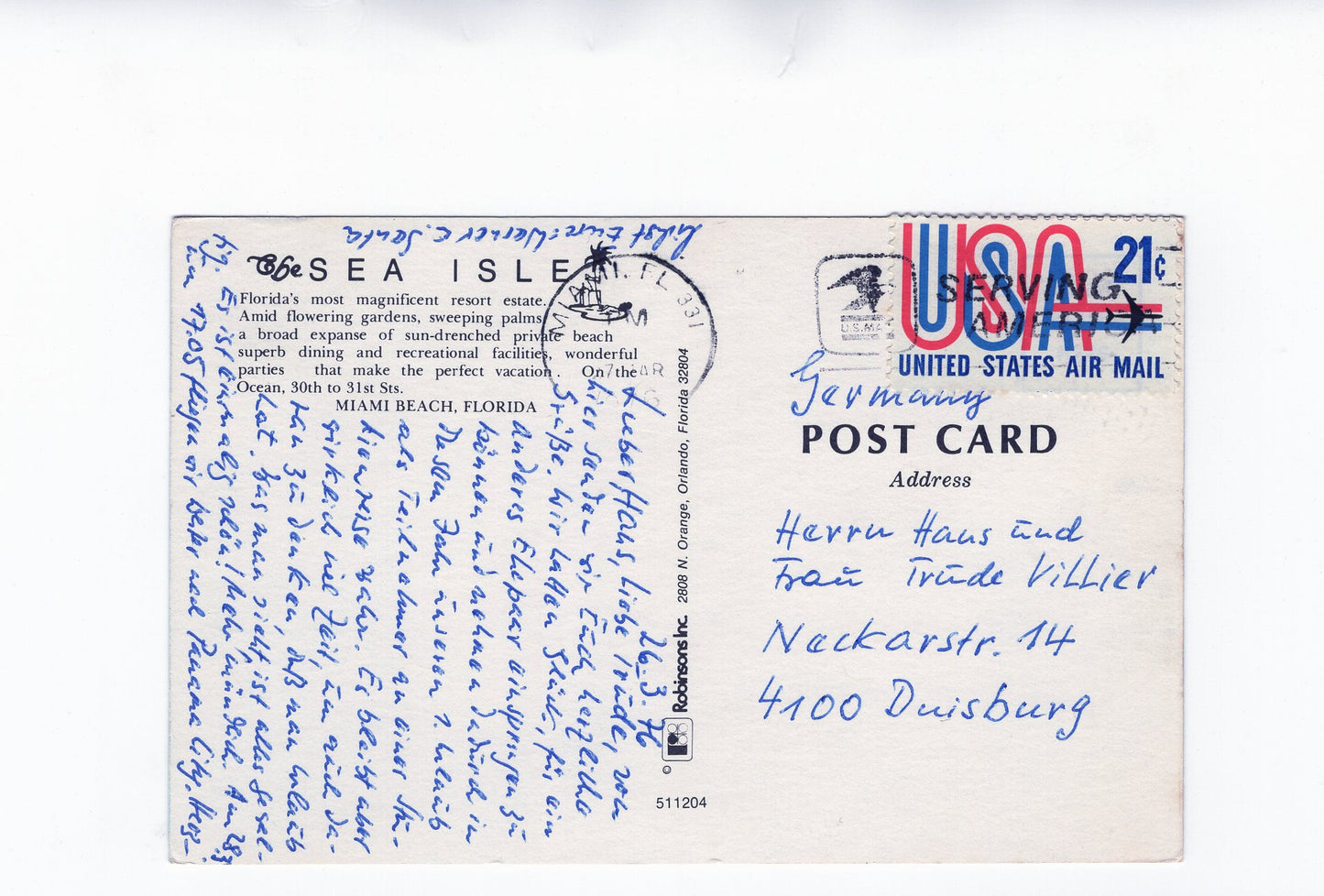 Ansichtskarte Sea Isle / Miami Beach / Florida / USA