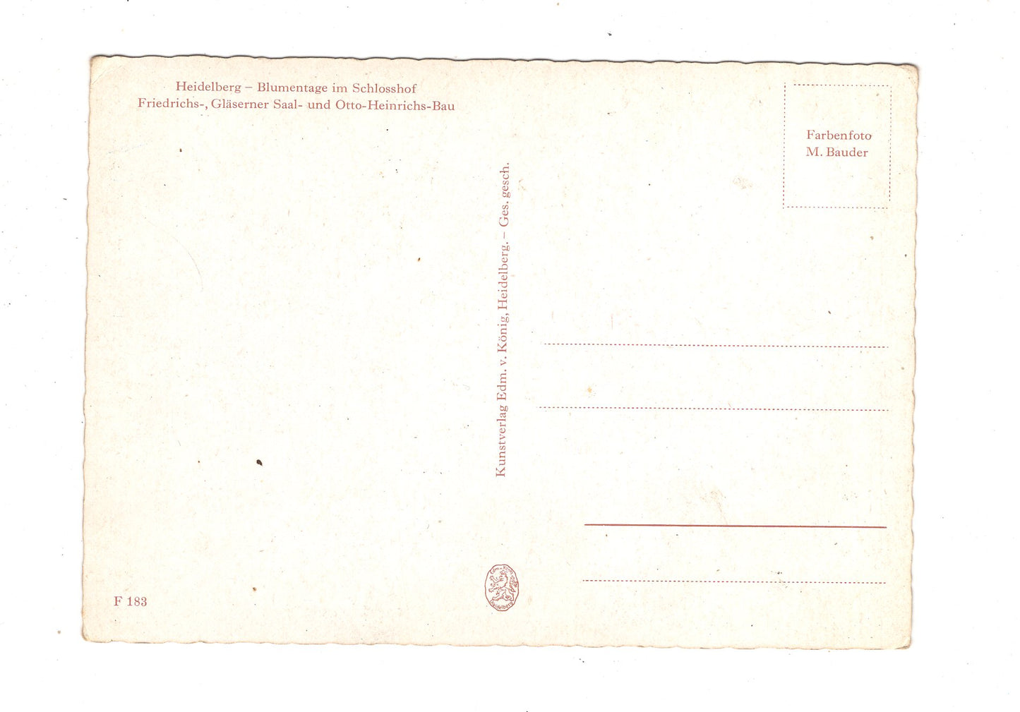 Ansichtskarte Heidelberg / Blumentage im Schlosshof / M1-52