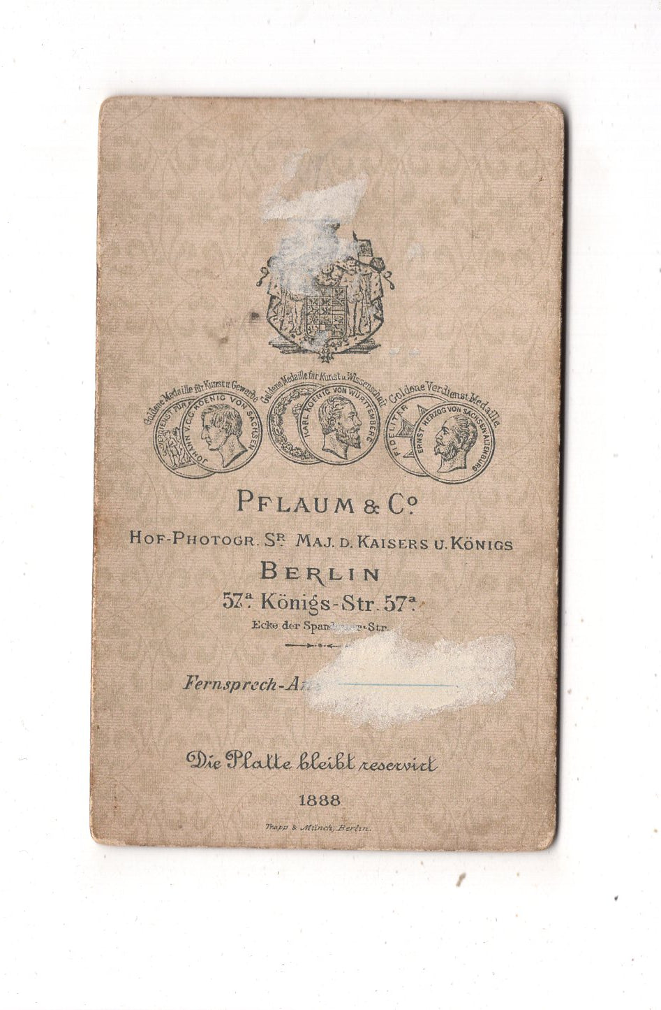 Fotografie Niedliches kleines Kind - Berlin 1888 / CDV M1-33