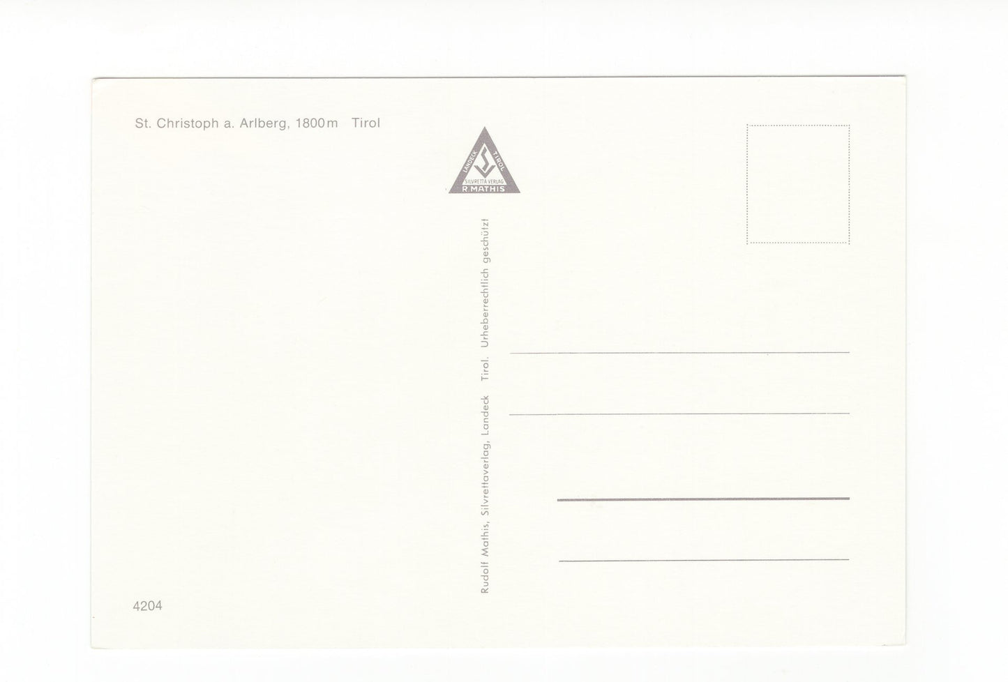 Ansichtskarte St. Christoph am Arlberg / Tirol / Österreich