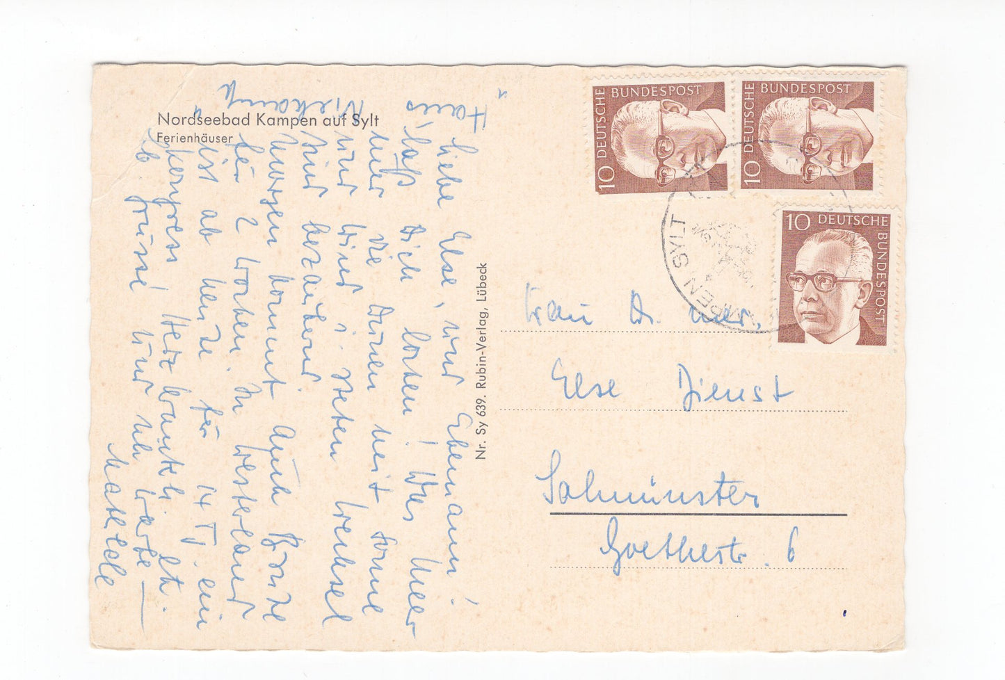 Ansichtskarte Nordseebad Kampen auf Sylt / Ferienhäuser