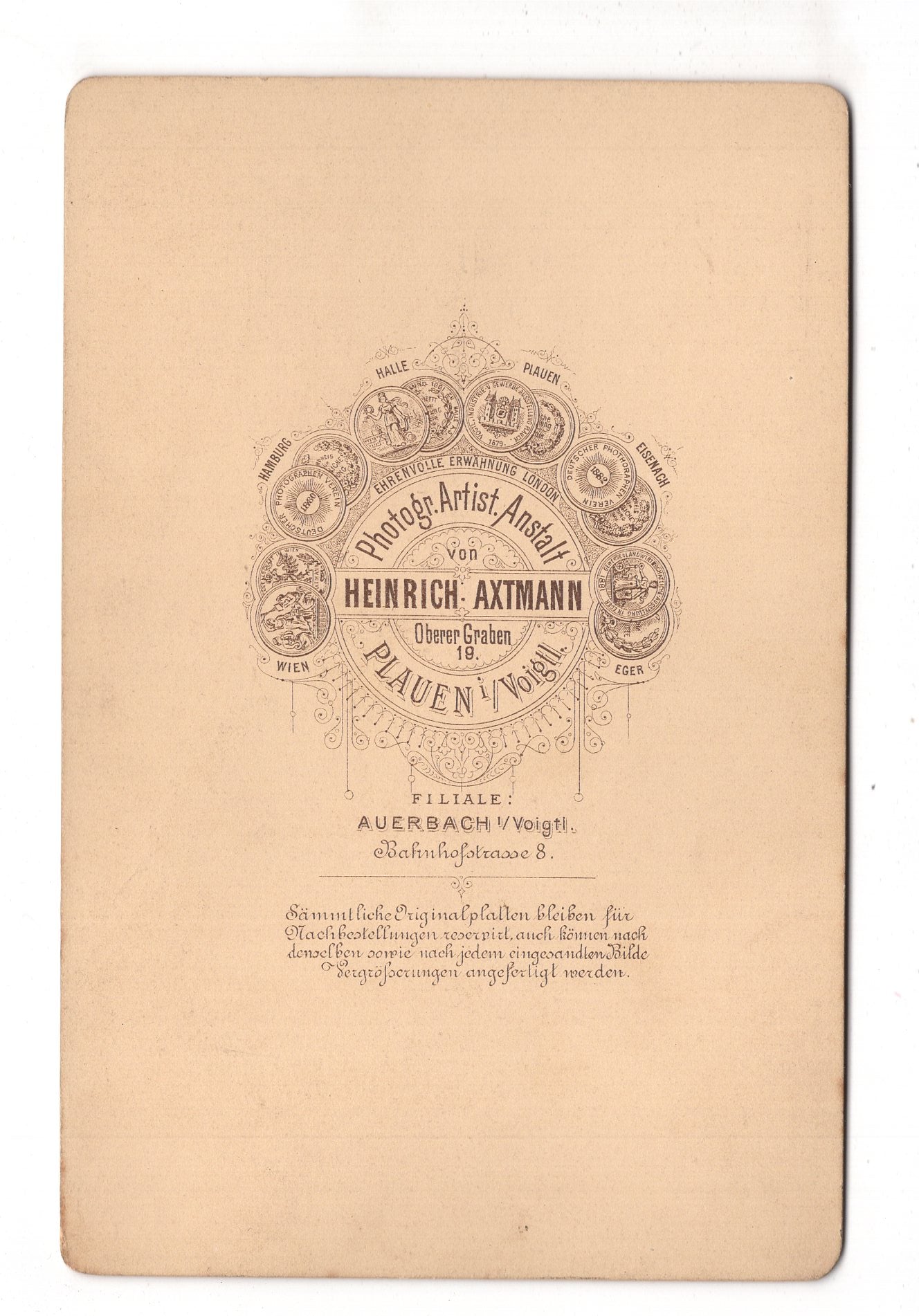 Fotografie Feiner Herr - Plauen im Vogtland um 1880 / CAB W-34