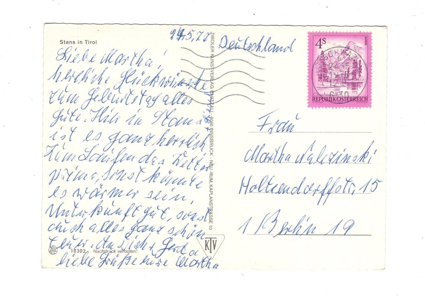 Ansichtskarte Stans / Tirol / Österreich