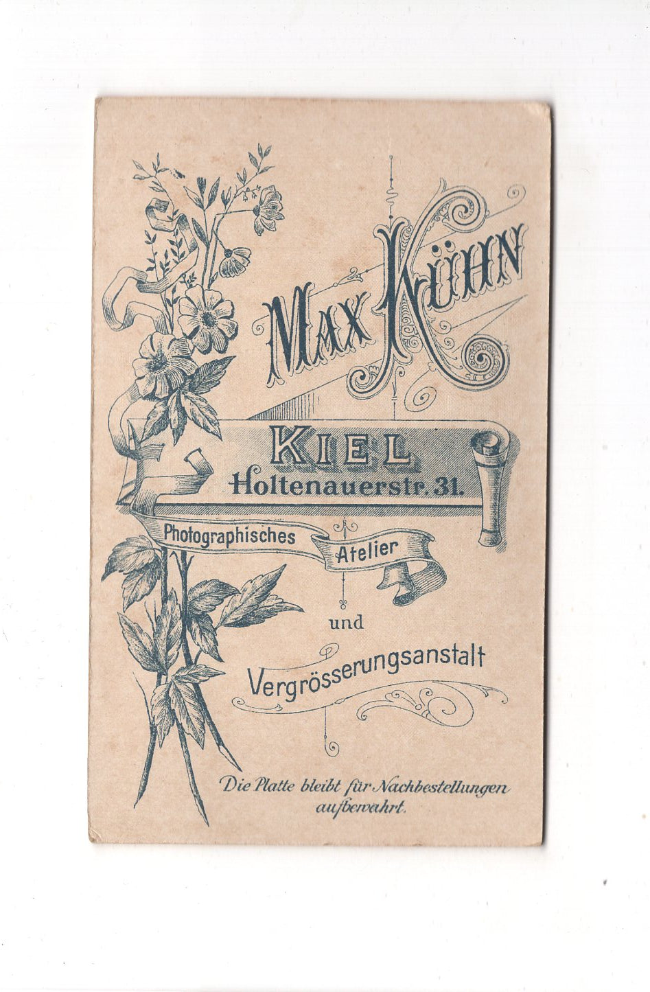 Fotografie Damenportrait - Kiel 1890er / CDV C1-10