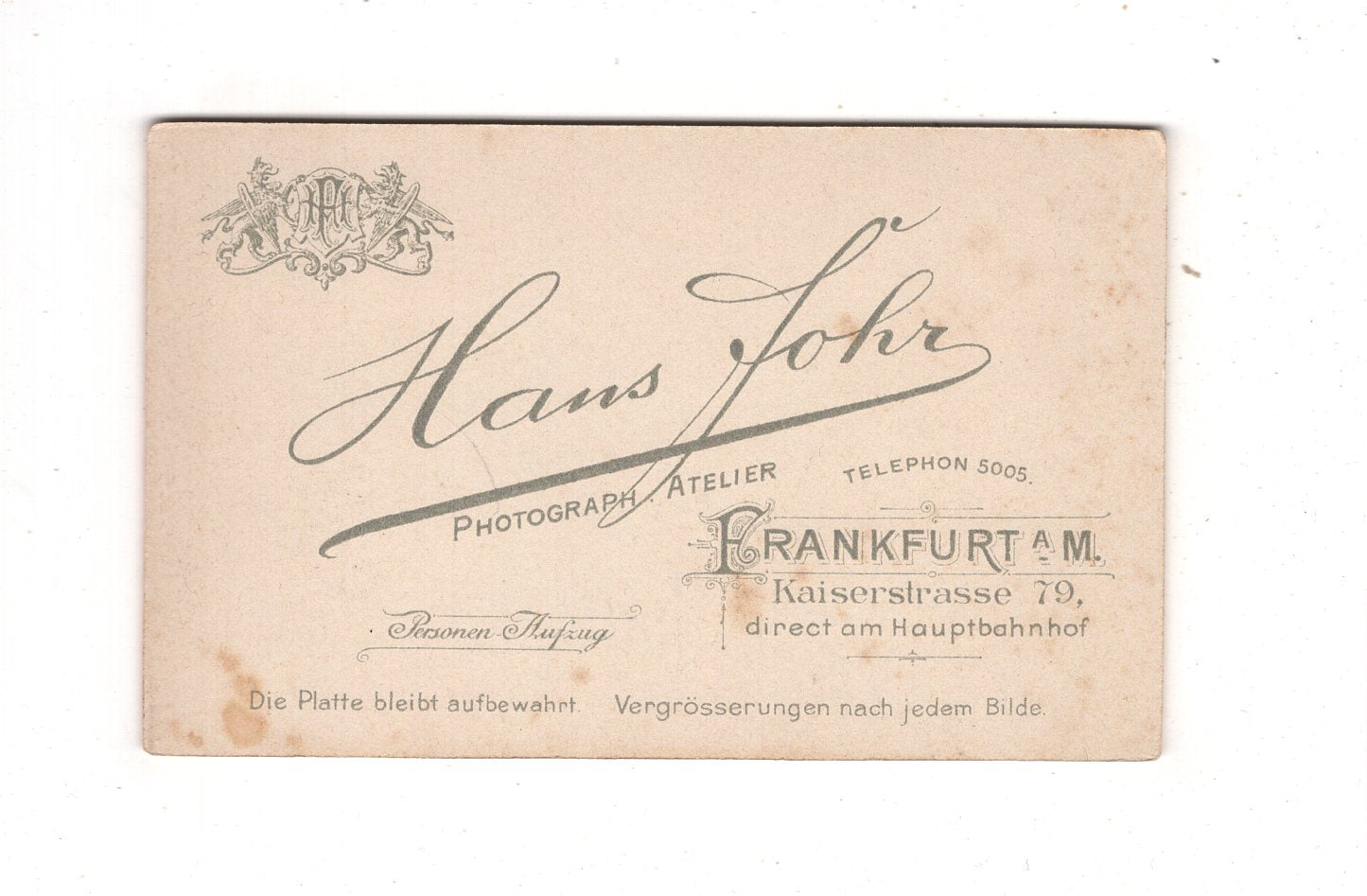 Fotografie Niedliches kleines Kind - Frankfurt Main um 1900 / CDV M1-33