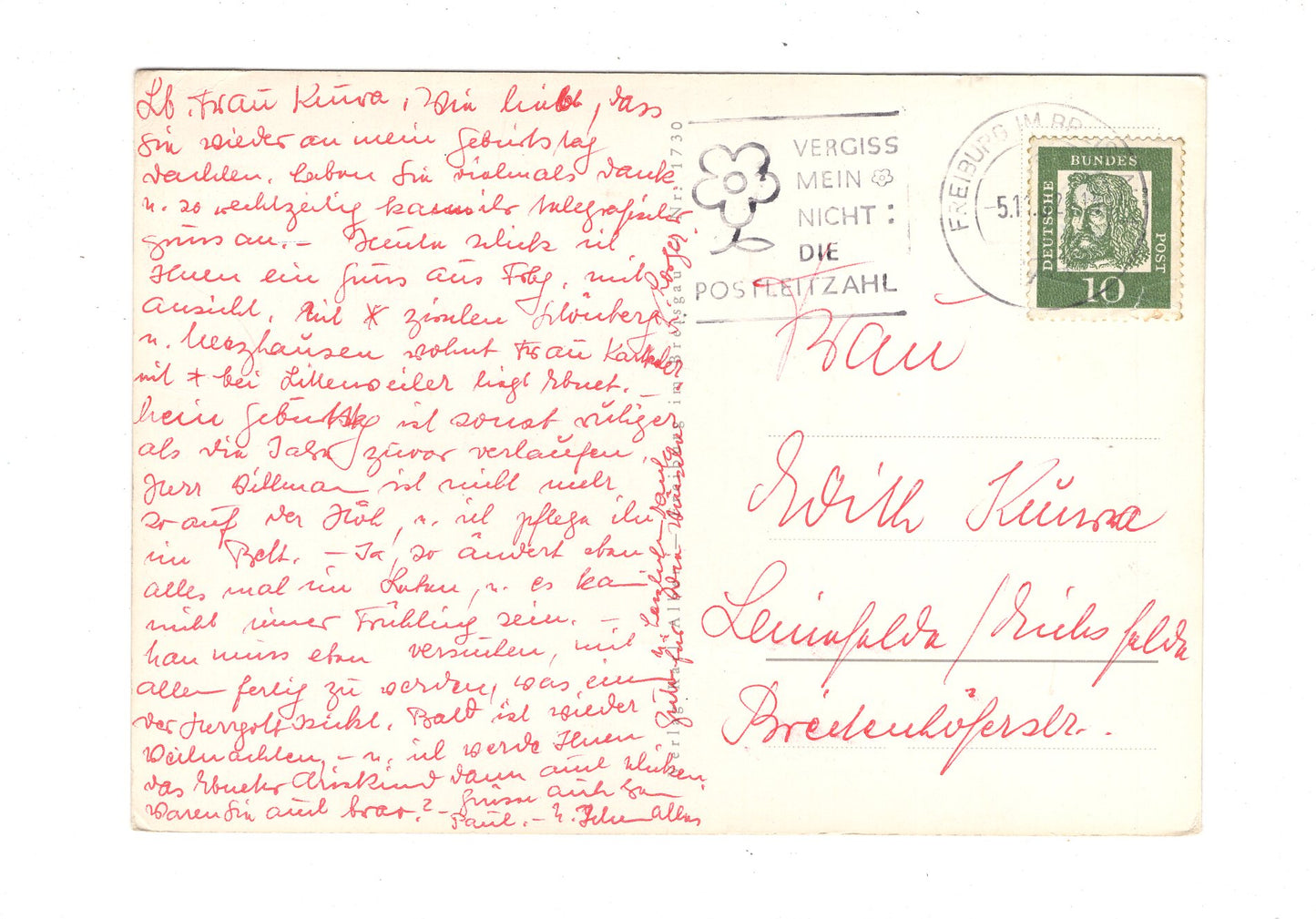 Ansichtskarte Grüße aus der Schwarzwaldhauptstadt Freiburg / G1-64