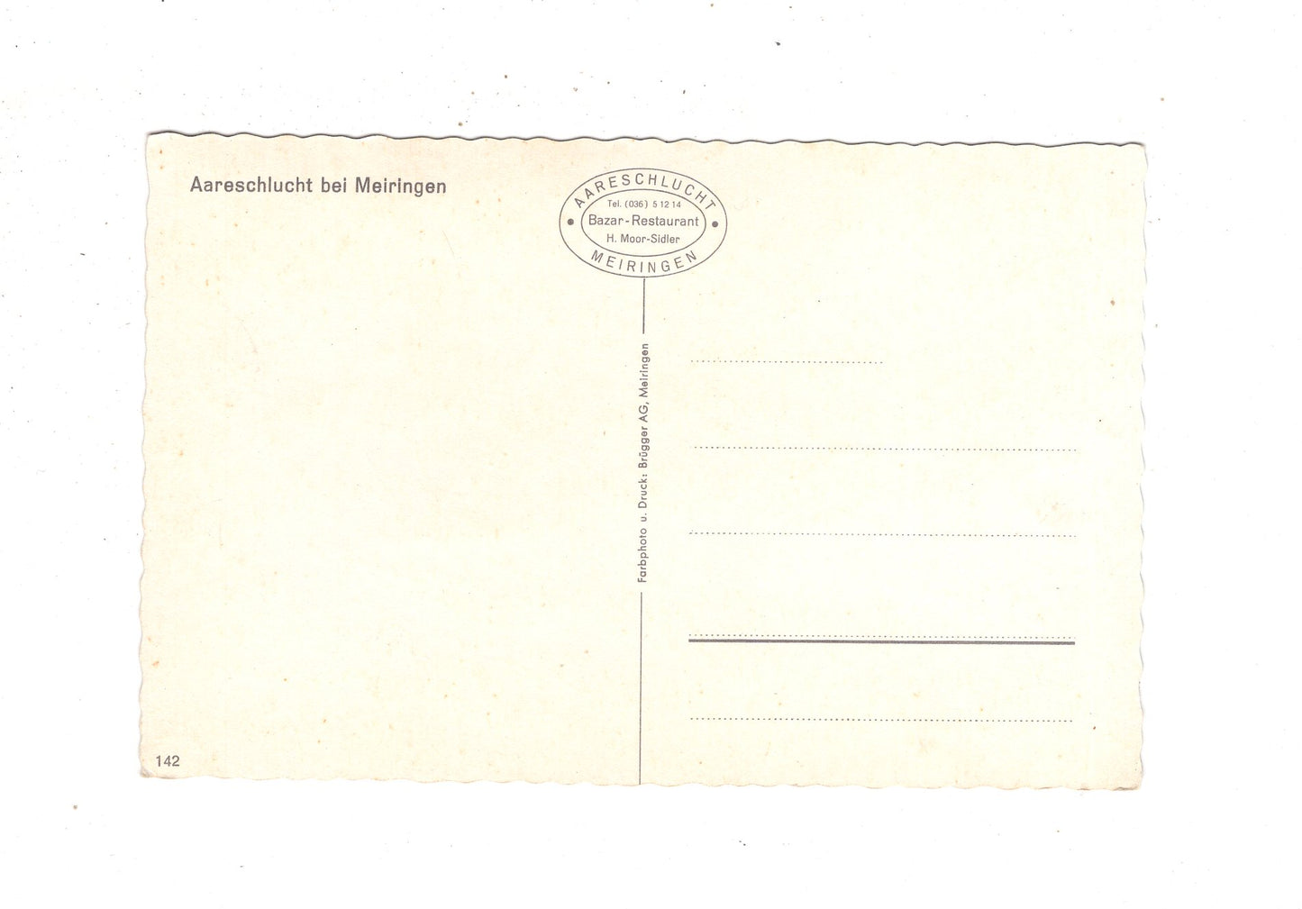 Ansichtskarte Aareschlucht bei Meiringen / Schweiz