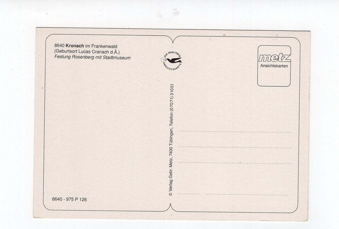 Ansichtskarte Kronach im Frankenwald / Festung Rosenberg