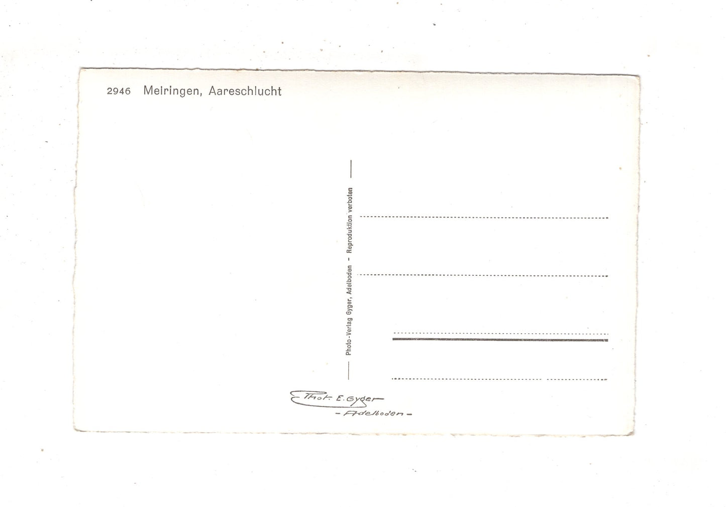 Ansichtskarte Aareschlucht / Meiringen / Schweiz