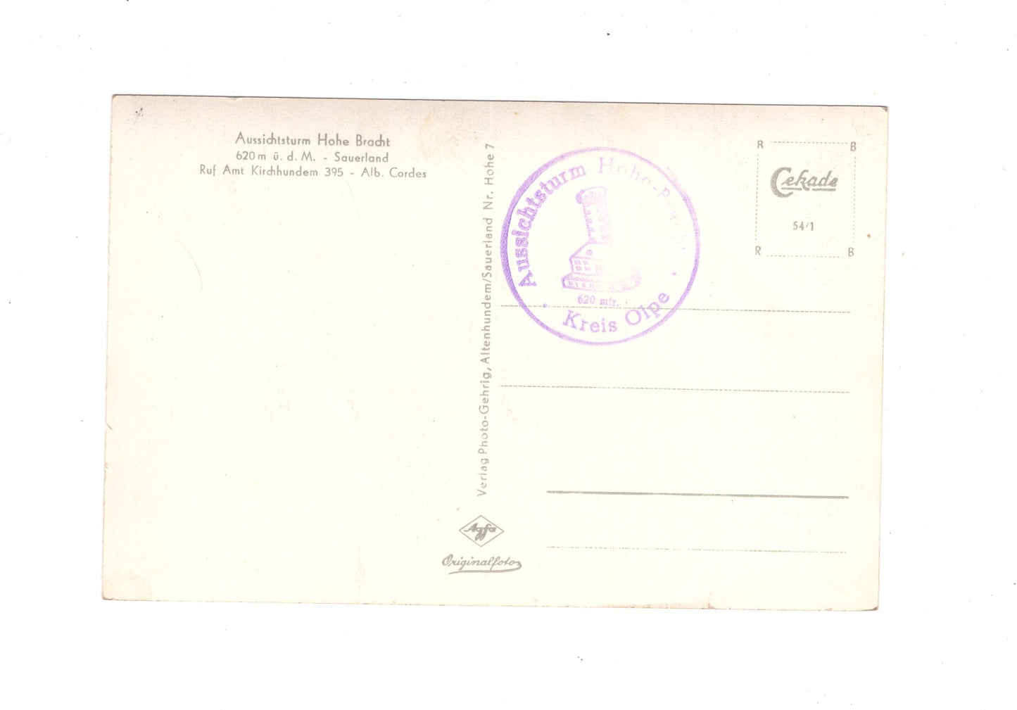 Ansichtskarte Hohe Bracht / Sauerland