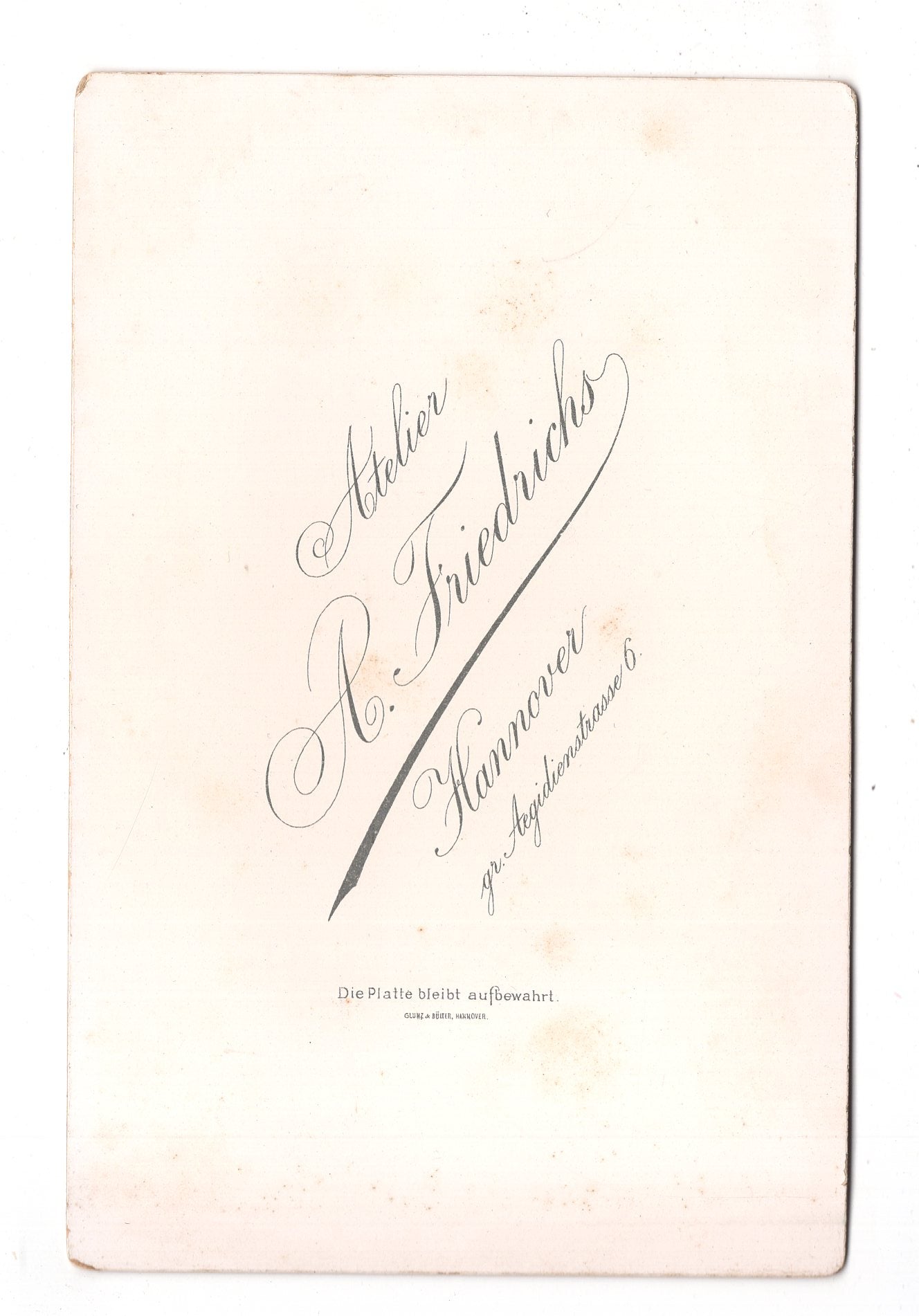 Fotografie Feiner Herr - Hannover 1890er / CAB W-35