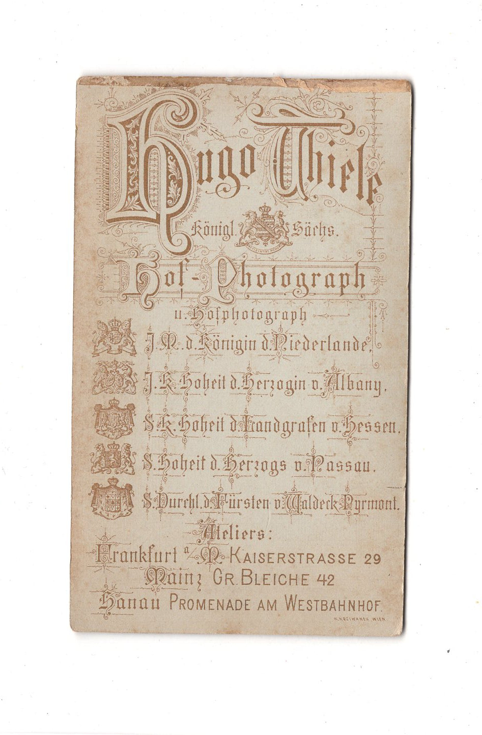 Fotografie Damenportrait mit Brille - Frankfurt Main 1880er / CDV C1-10
