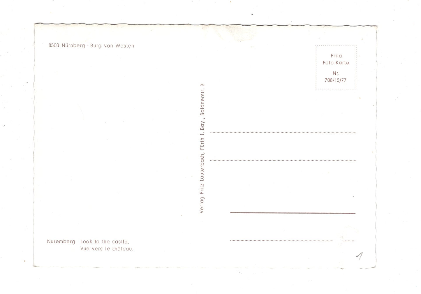 Ansichtskarte Nürnberg / Burg von Westen / M1-53