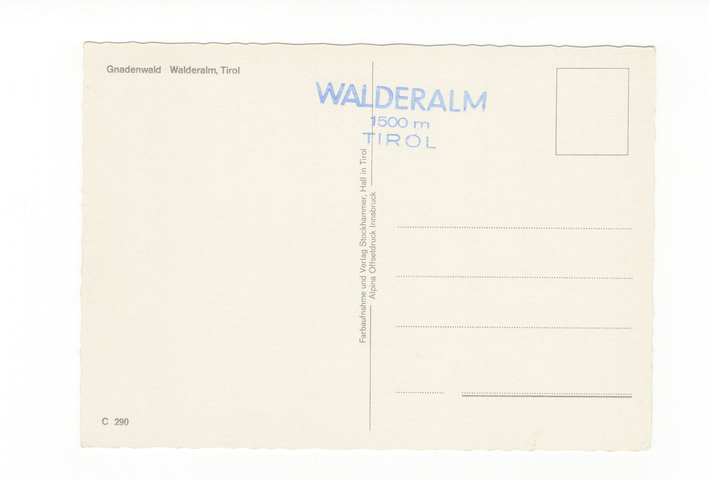 Ansichtskarte Gnadenwald / Walderalm / Tirol / Österreich