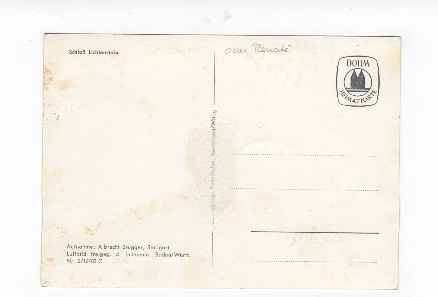 Ansichtskarte Schloss Lichtenstein