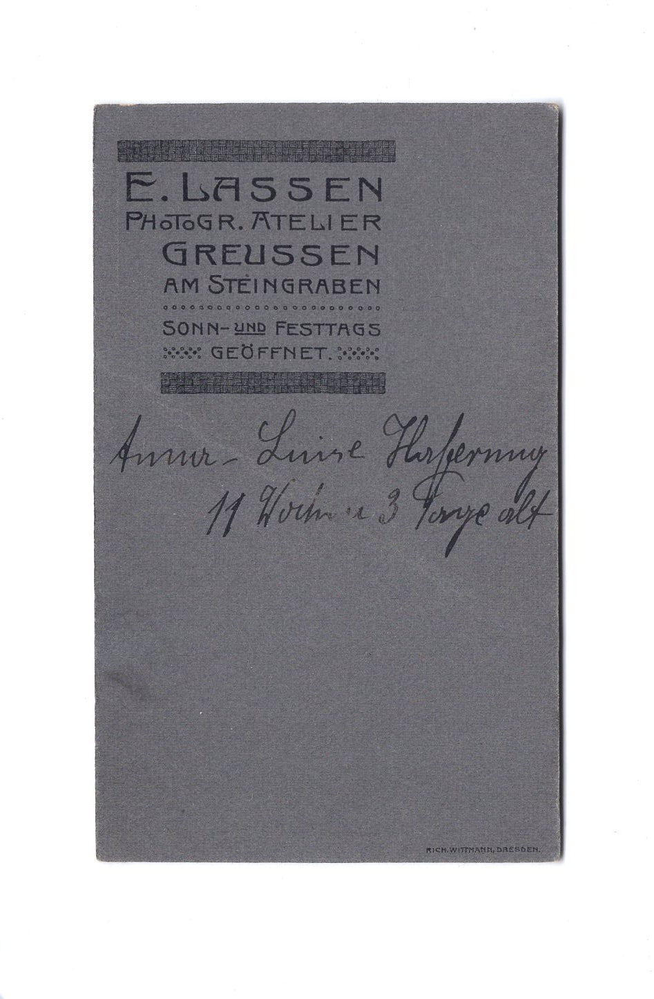 Fotografie Feine Dame mit Baby - Greußen 1900er