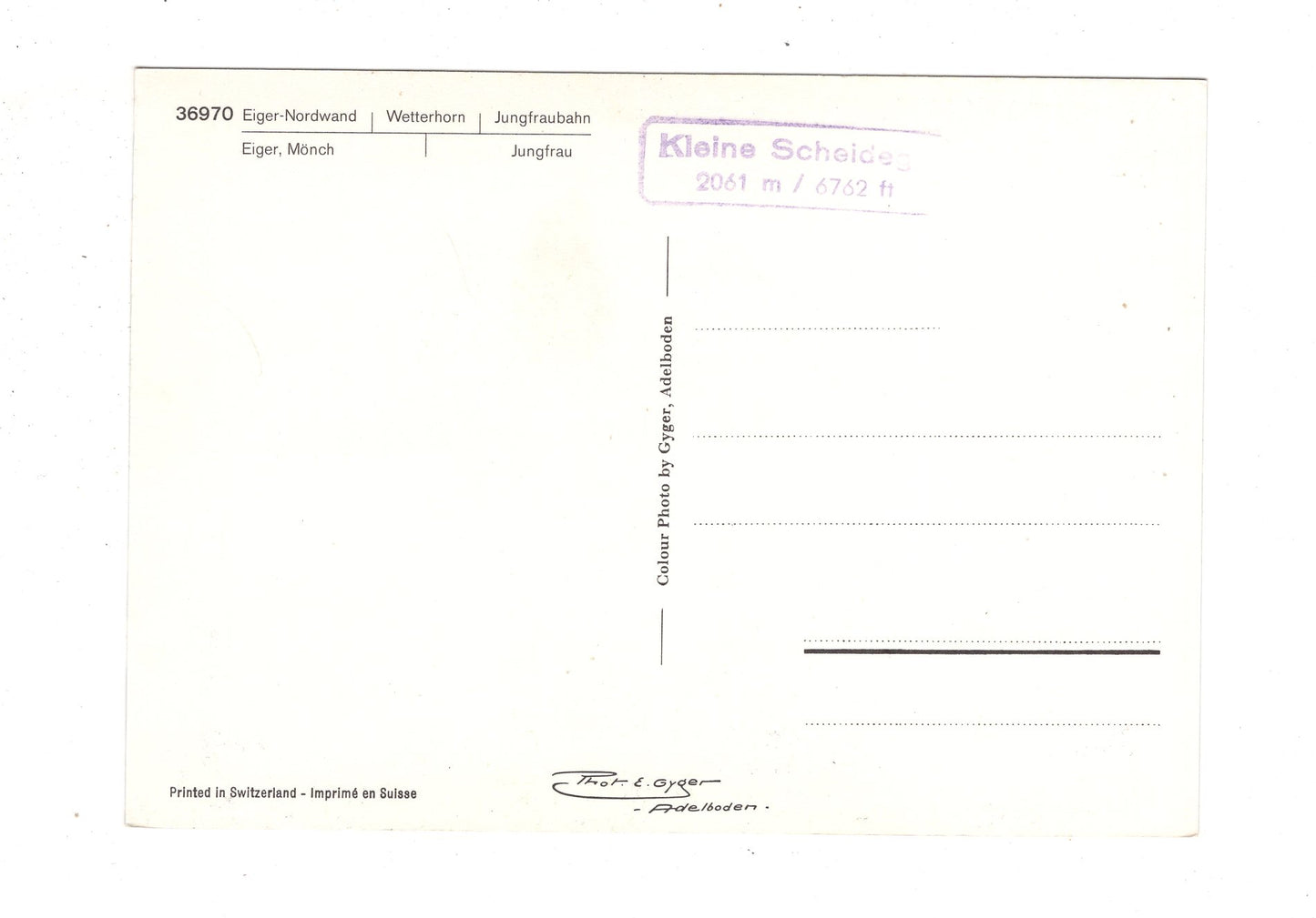 Ansichtskarte Kleine Scheidegg / Schweiz