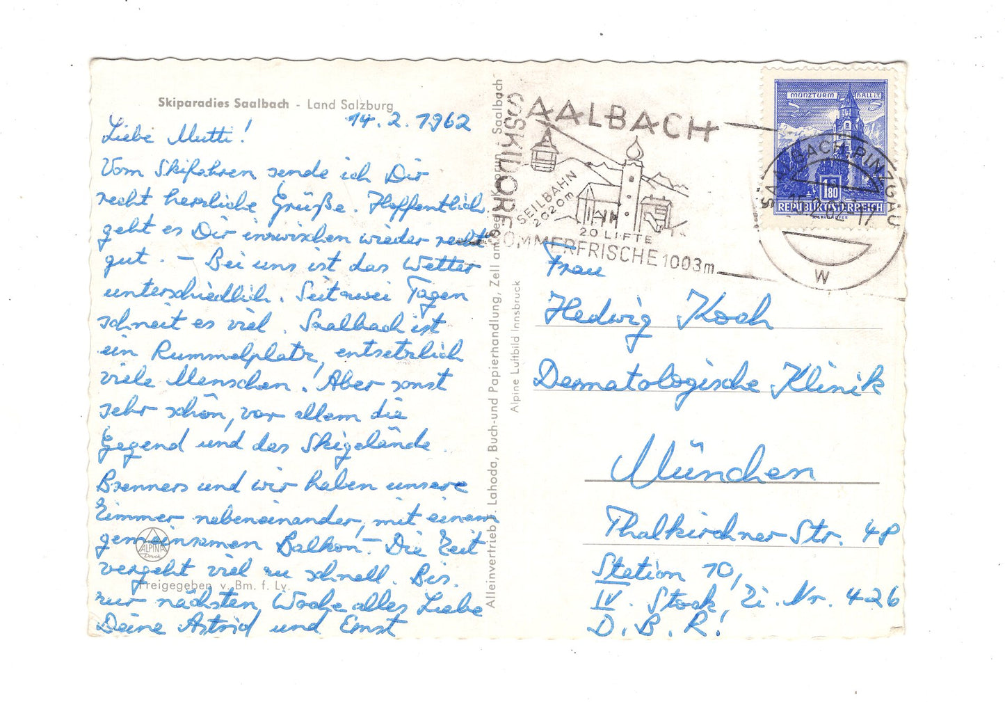 Ansichtskarte Skiparadies Saalbach / Land Salzburg / Österreich