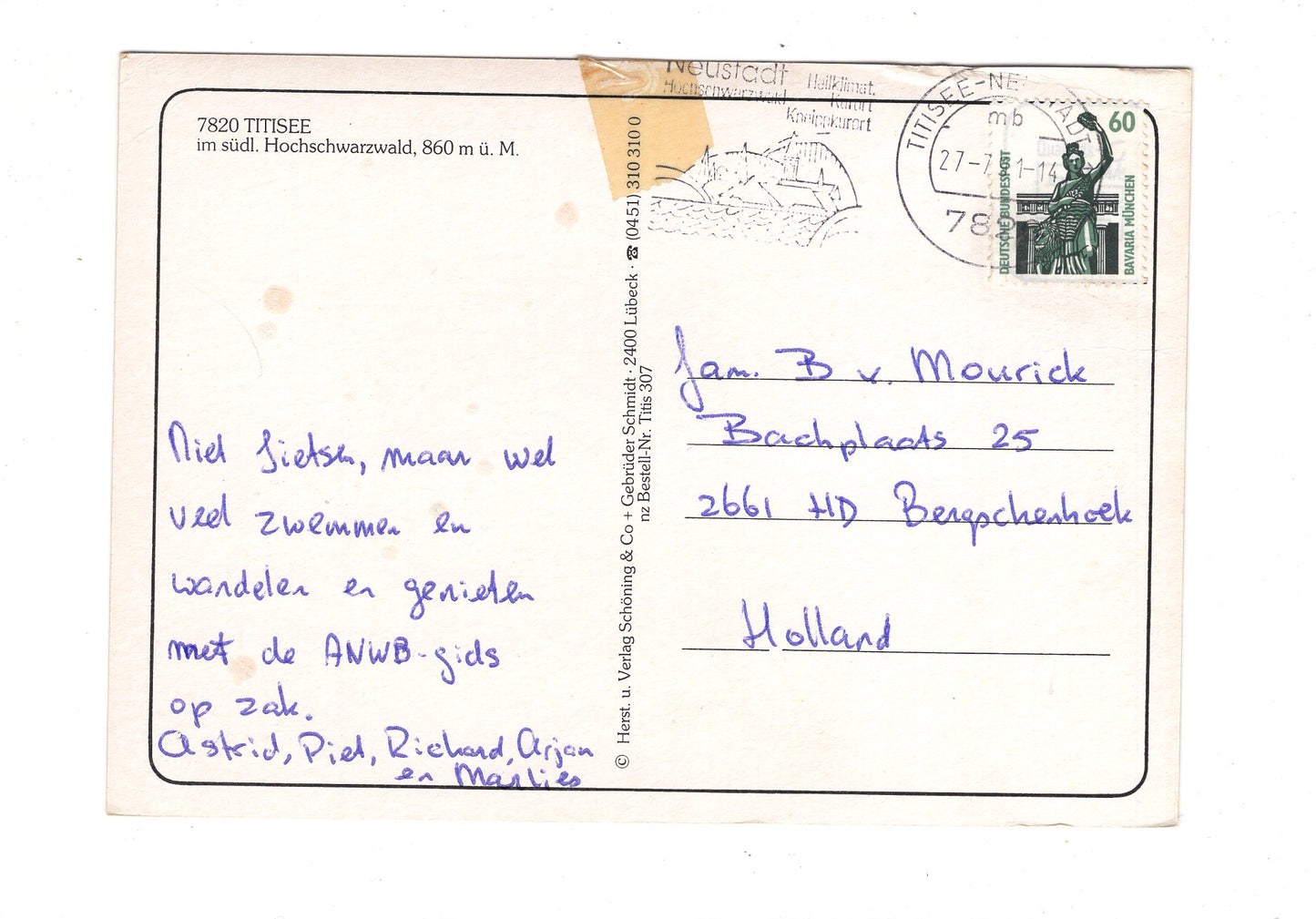 Ansichtskarte Grüße vom Titisee im südl. Hochschwarzwald / G1-64