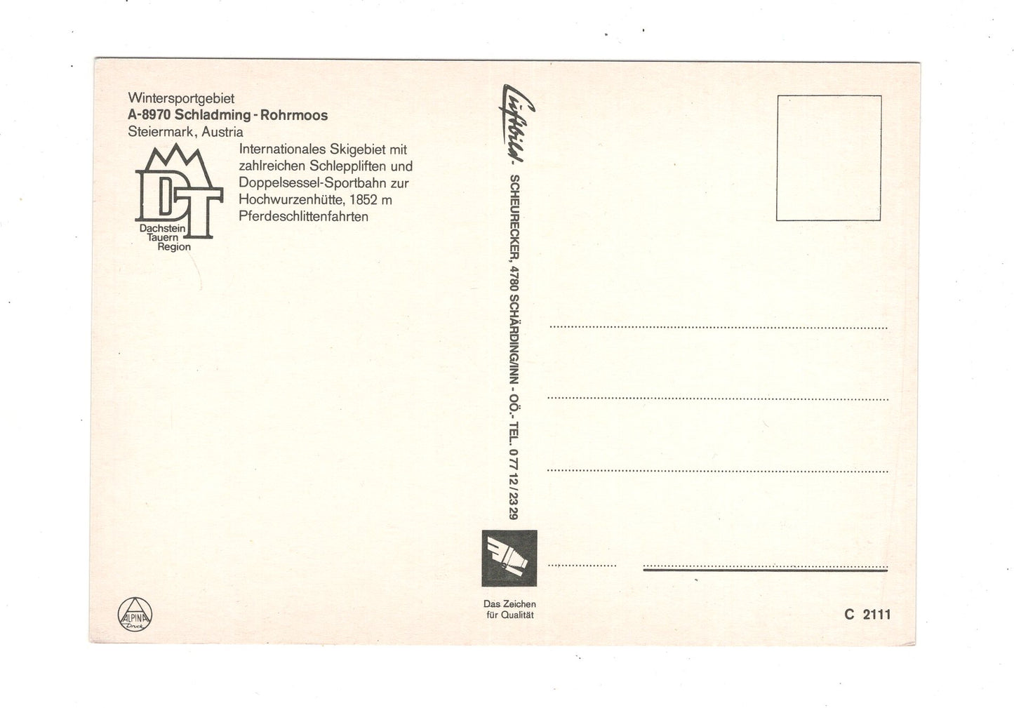 Ansichtskarte Schladming-Rohrmoos / Steiermark / Österreich