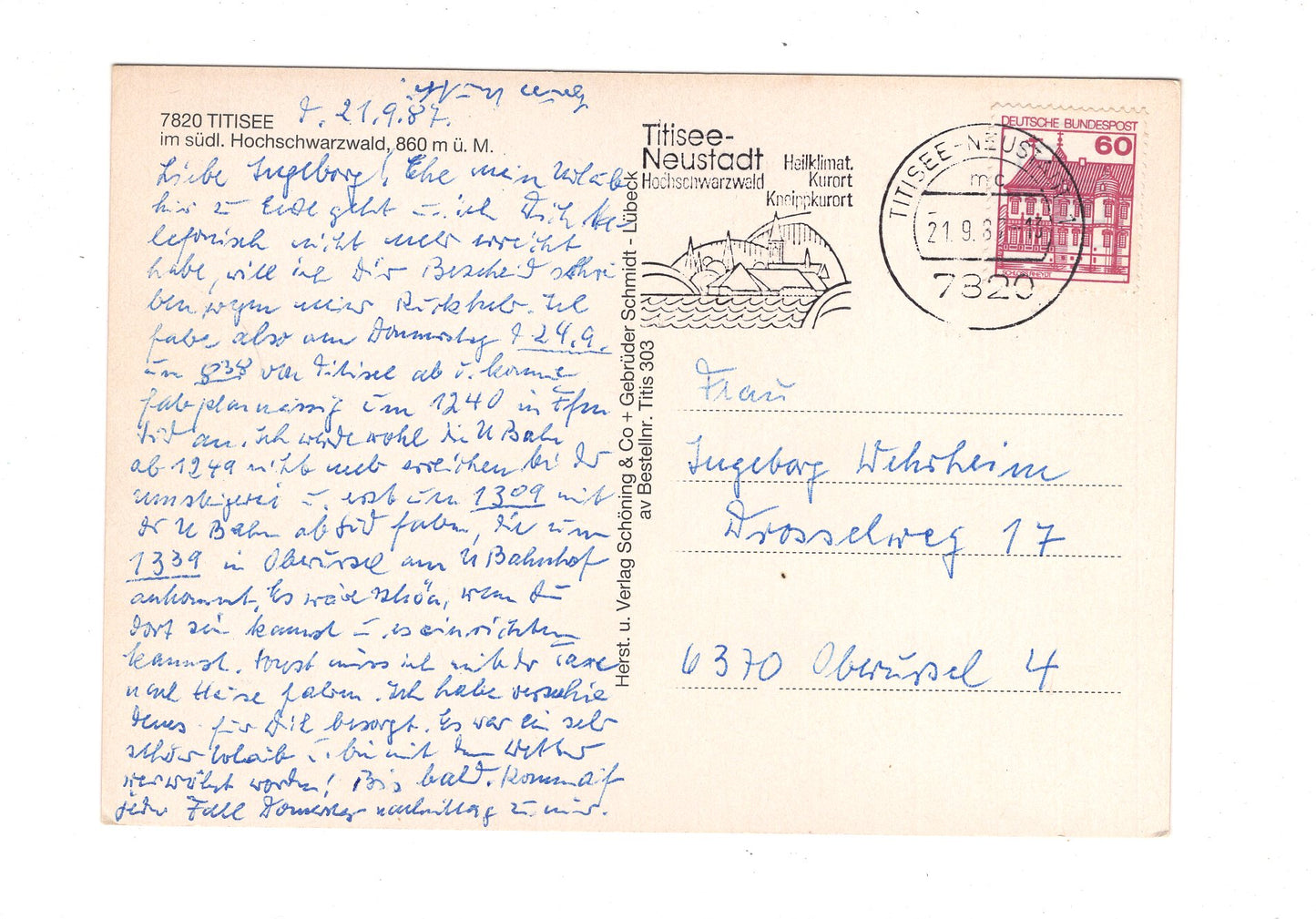 Ansichtskarte Grüße vom Titisee im südl. Hochschwarzwald / G1-64